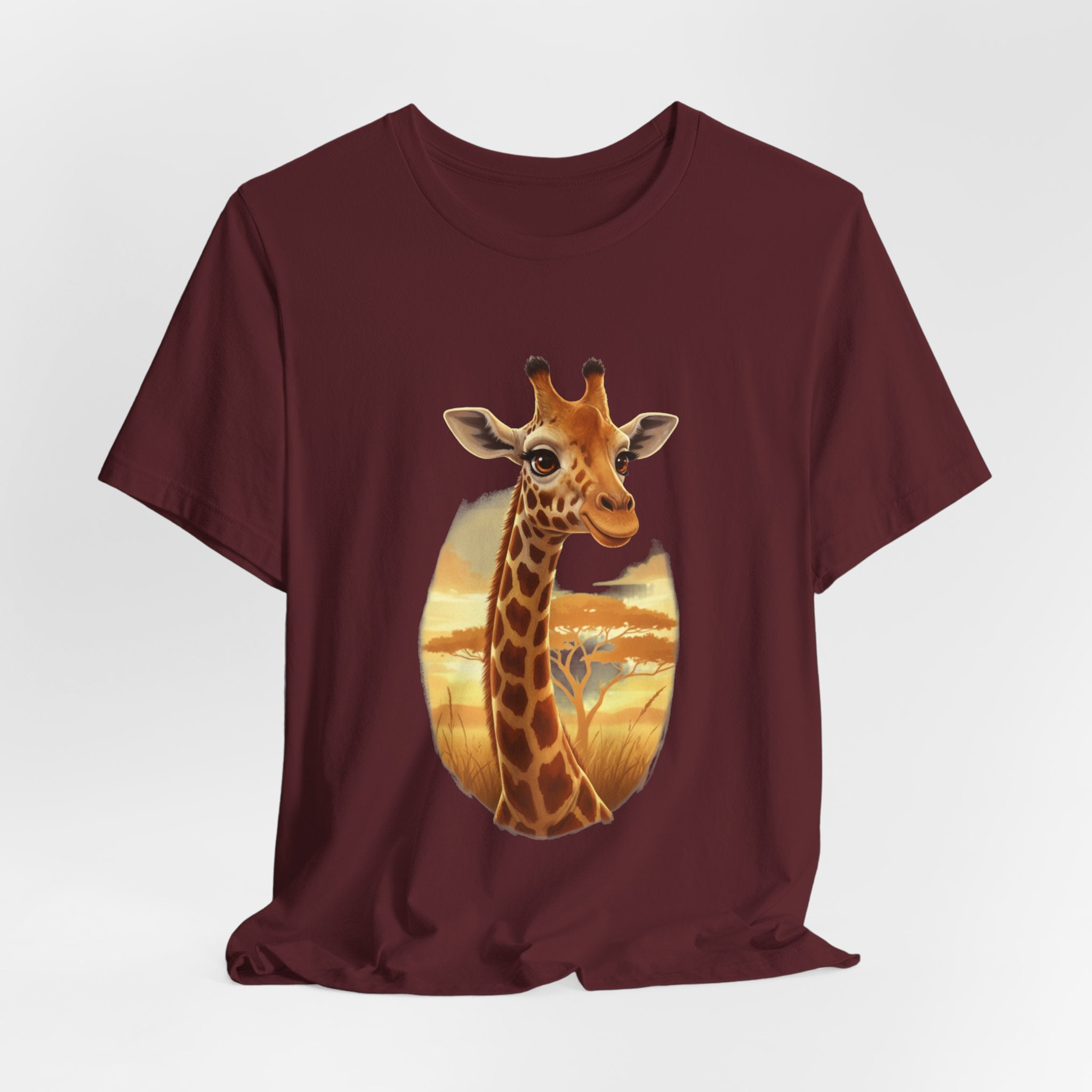 Giraffe Sunset Tee - Safari Wildlife Graphic T-Shirt