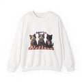 Patriotic Cats Crewneck Sweatshirt – Americana Kittens on Picnic Blanket