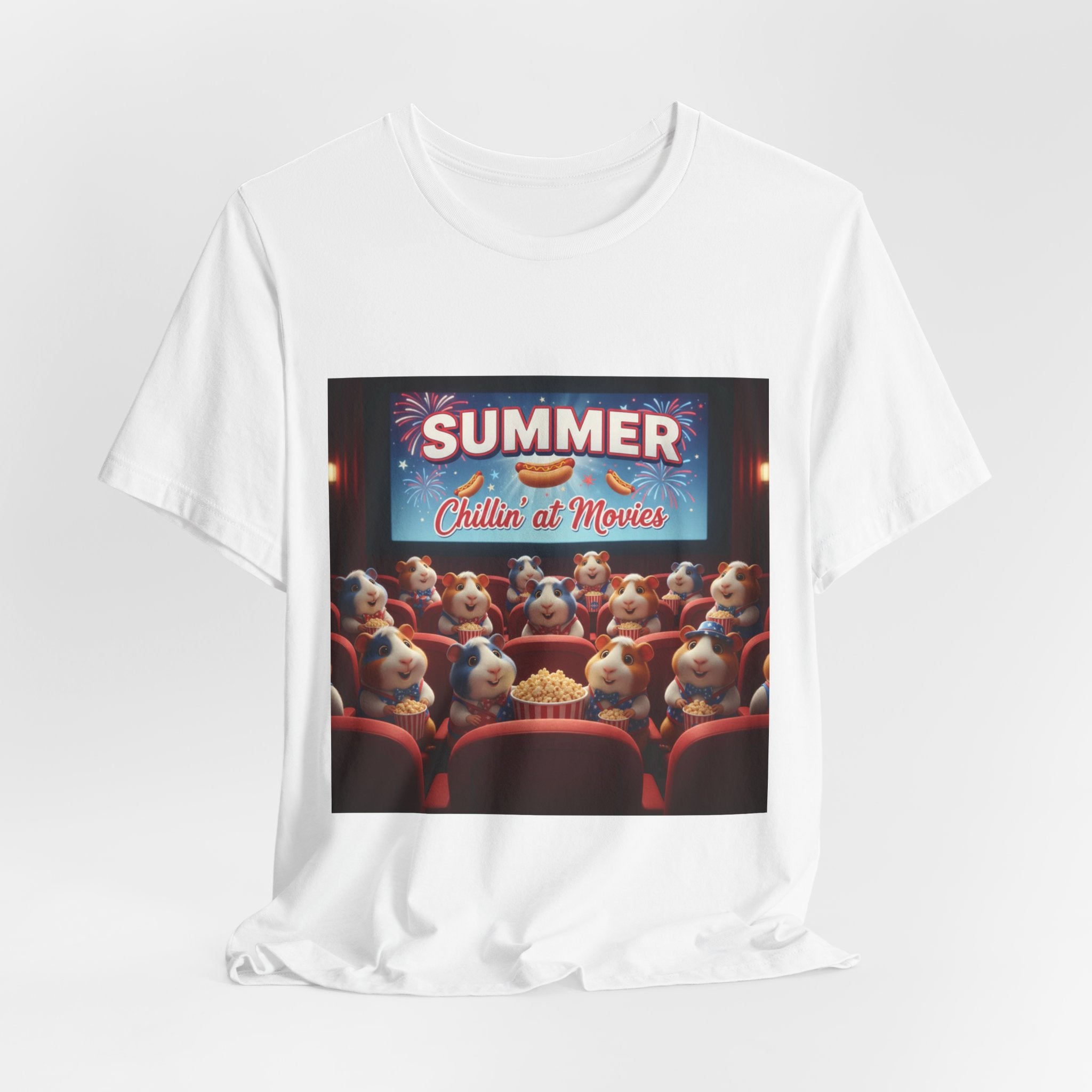 Guinea Pigs Chillin' at the Movies T-Shirt | Cute Guinea Pig Movie Night Graphic Tee