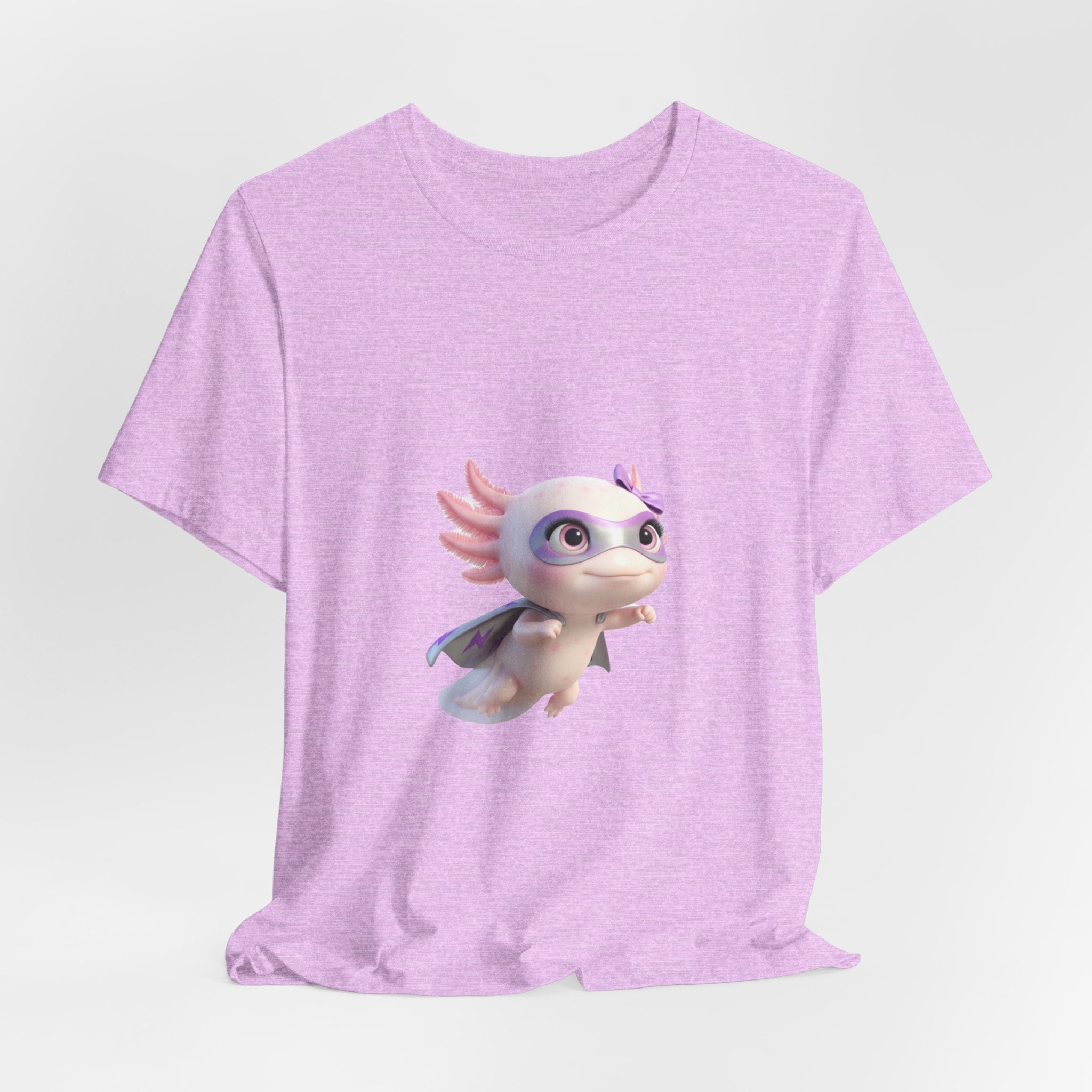 Axolotl Superhero Tee — Pastel Flying Axolotl Graphic Shirt