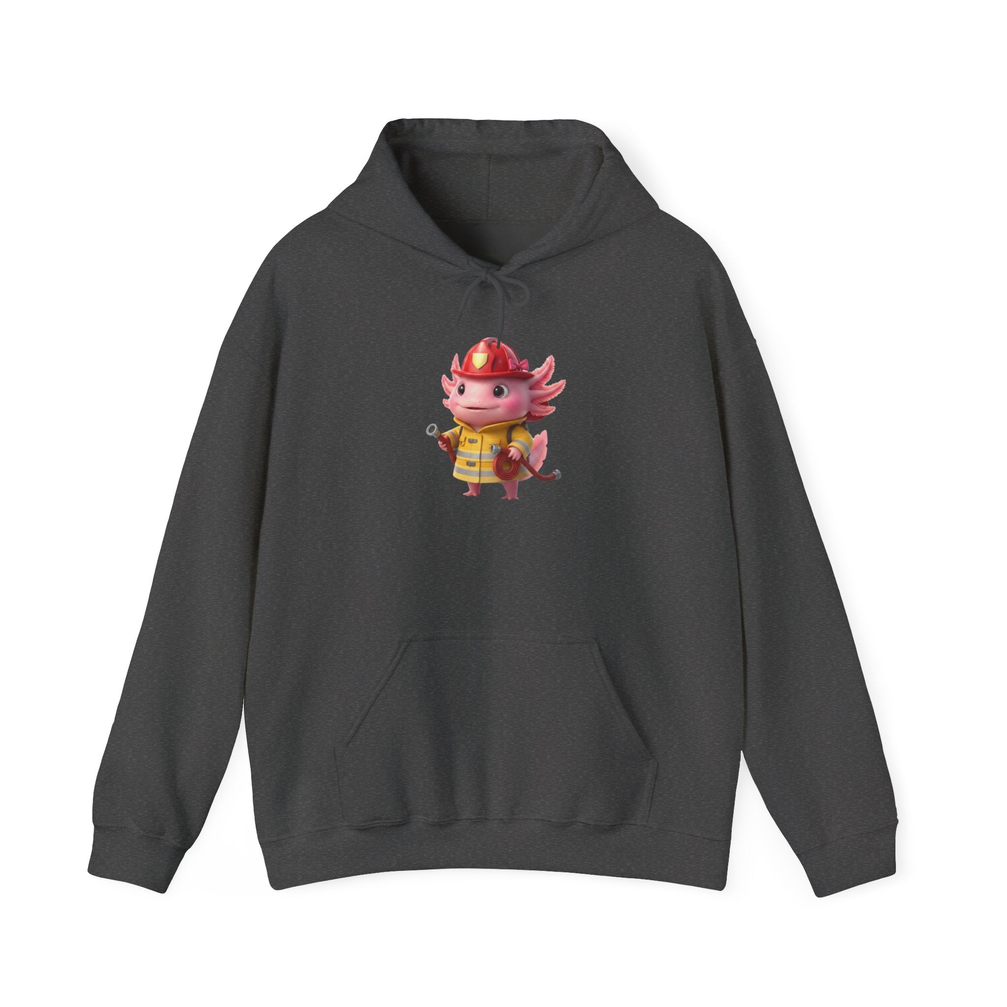 Axolotl Firefighter Girl Hoodie — Cute Rescue Crew Sweatshirt