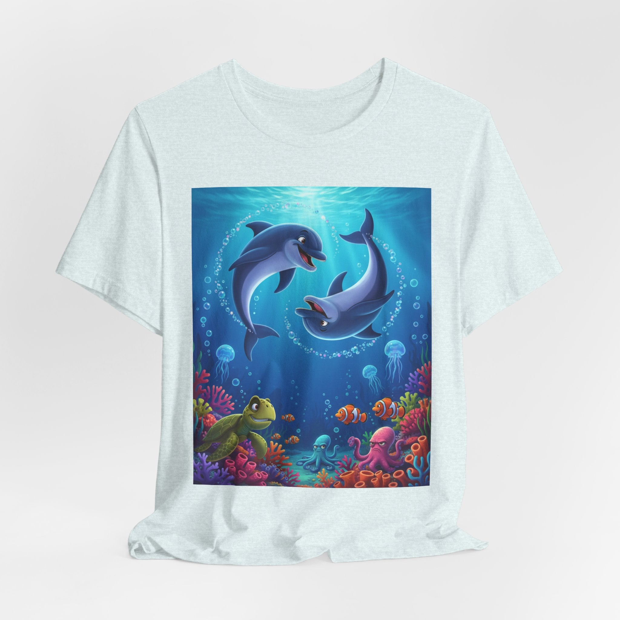 Dolphin Underwater Scene T-Shirt — Playful Ocean Wildlife Tee