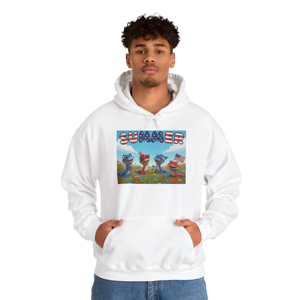 Lizard Family Summer Hoodie — Cute Colorful Summer Graphic Sweatshirt