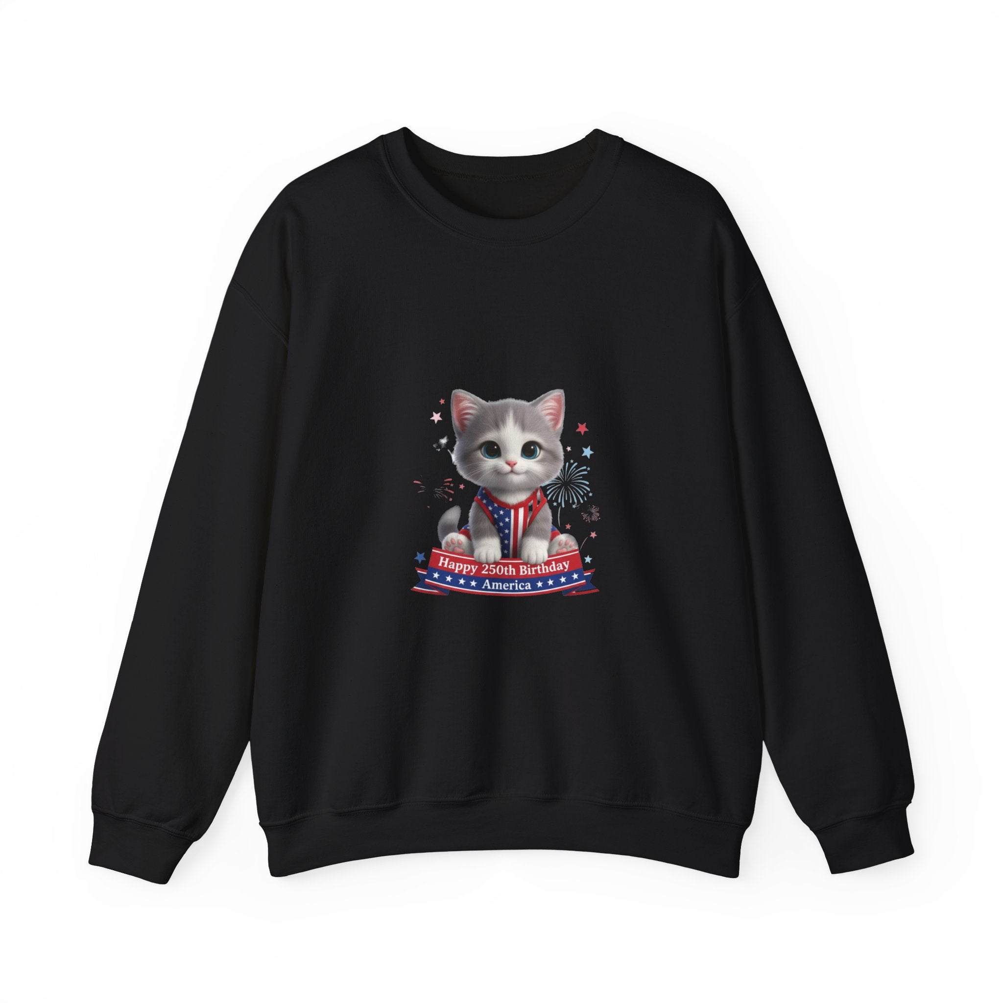 Patriotic Kitten Crewneck Sweatshirt – Cute 4th of July Cat Design