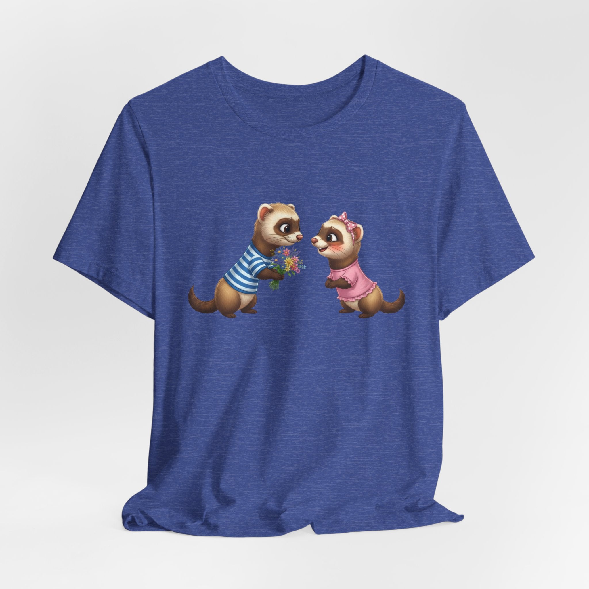Ferret Couple Cute Graphic Tee — Romantic Animal T-Shirt