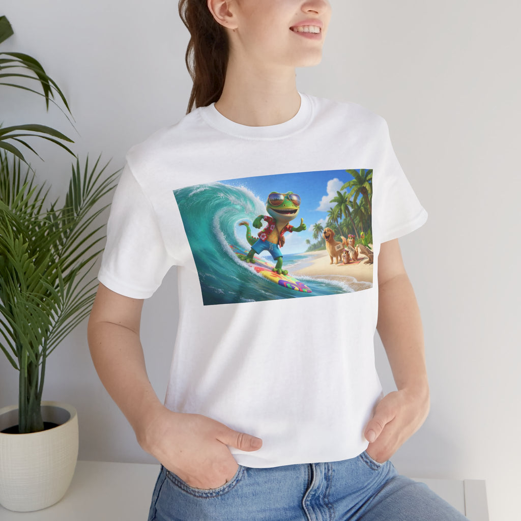 Lizard Surfing Beach T-Shirt – Tropical Wave Surfing Design
