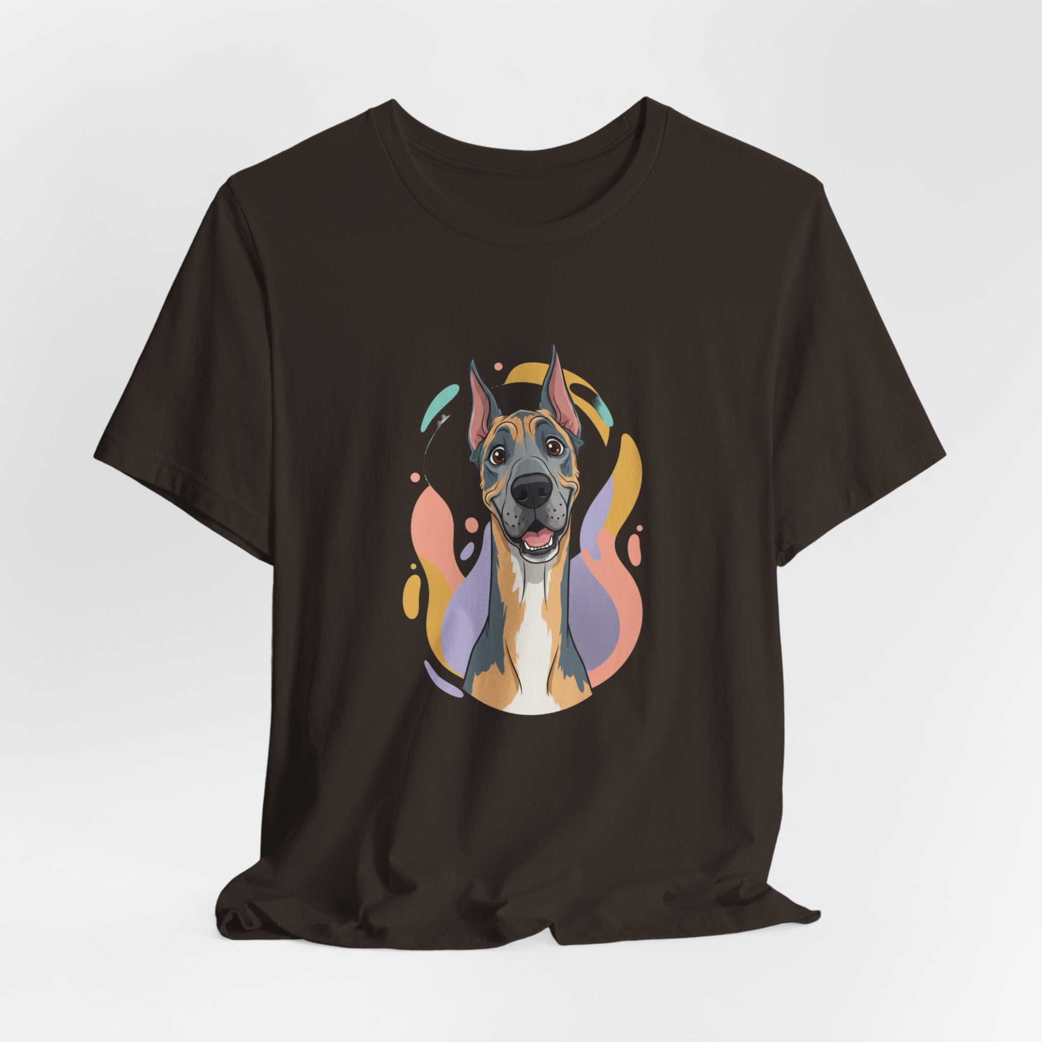 Great Dane Portrait Tee — Colorful Modern Dog Illustration T‑Shirt