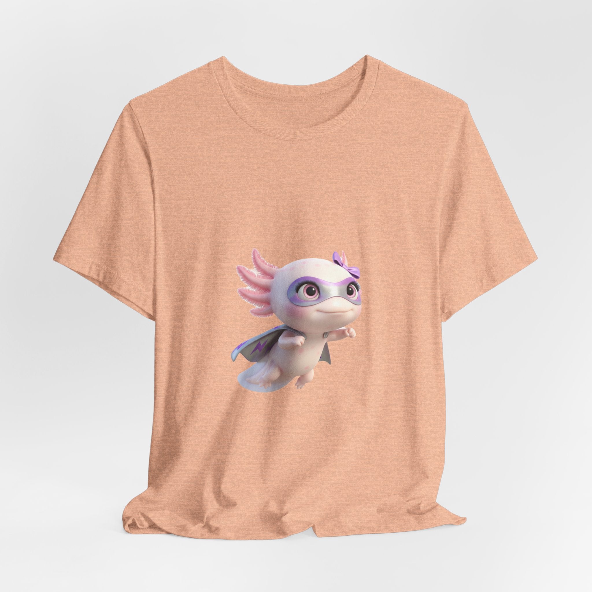 Axolotl Superhero Tee — Pastel Flying Axolotl Graphic Shirt