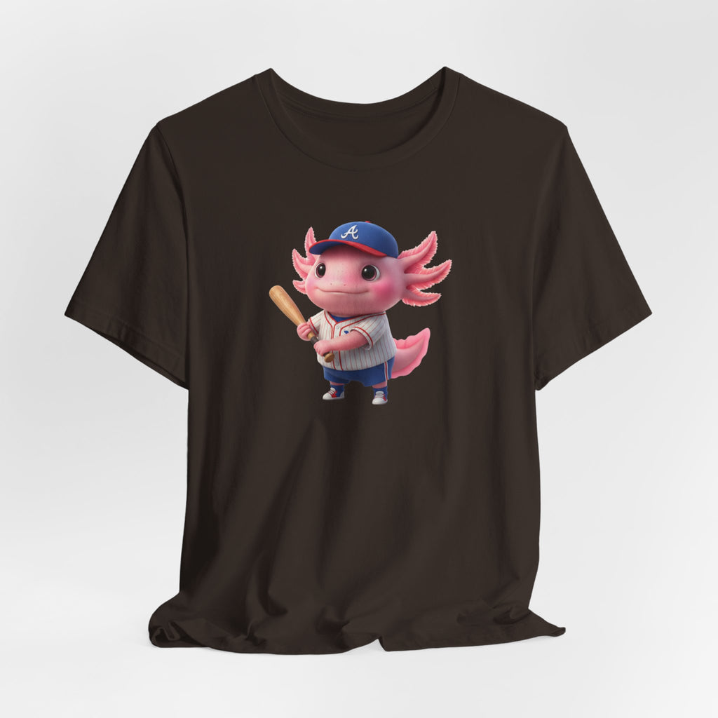 Axolotl Baseball Boy T-Shirt — Cute Pink Axolotl Batter Tee