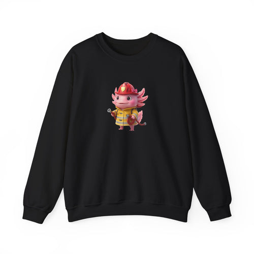Axolotl Firefighter Sweatshirt - Cute Kids Crewneck Gift