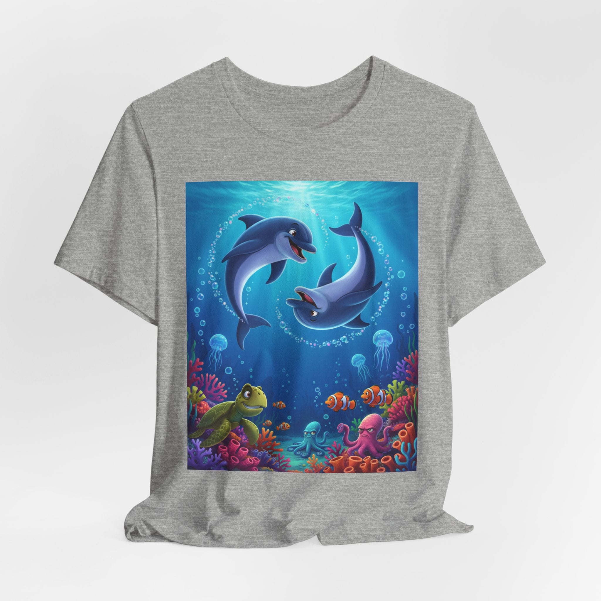 Dolphin Underwater Scene T-Shirt — Playful Ocean Wildlife Tee