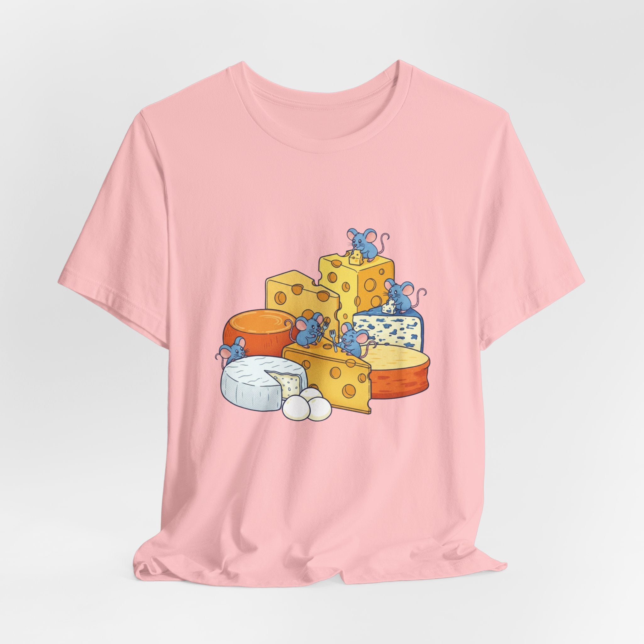 Cheese Platter T-Shirt — Cute Mice & Assorted Cheeses Tee