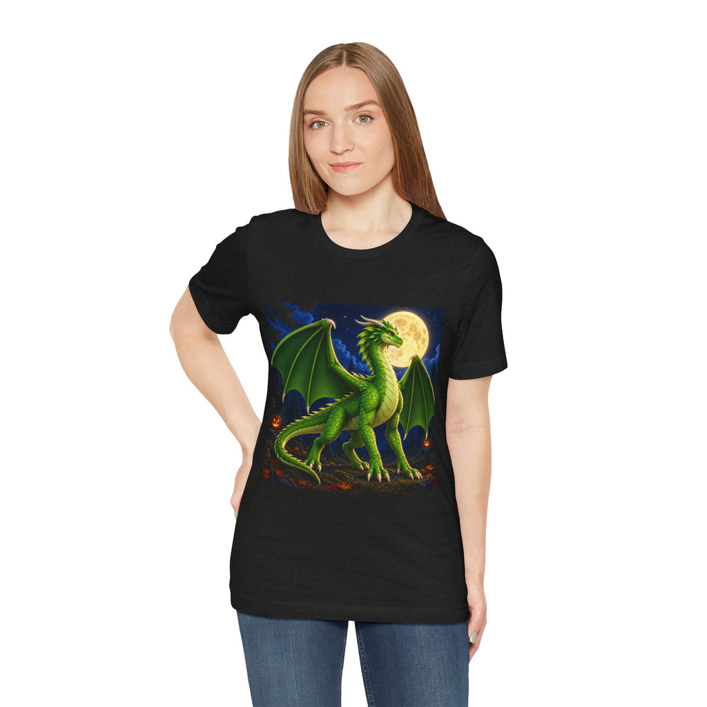 Green Dragon Graphic Tee — Moonlit Fantasy T-Shirt