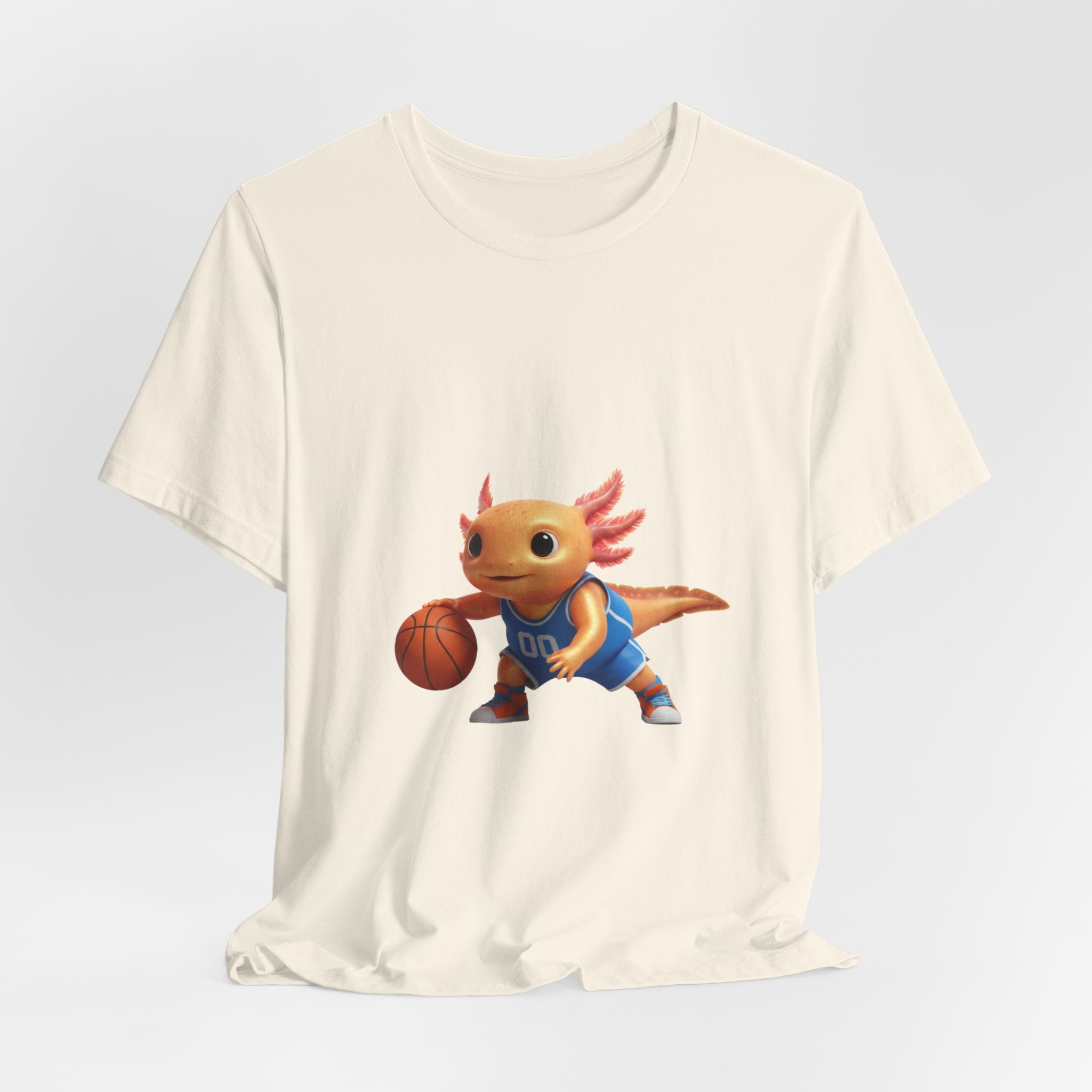 Axolotl Basketball Tee — Cute Axolotl Dribbling Graphic T-Shirt