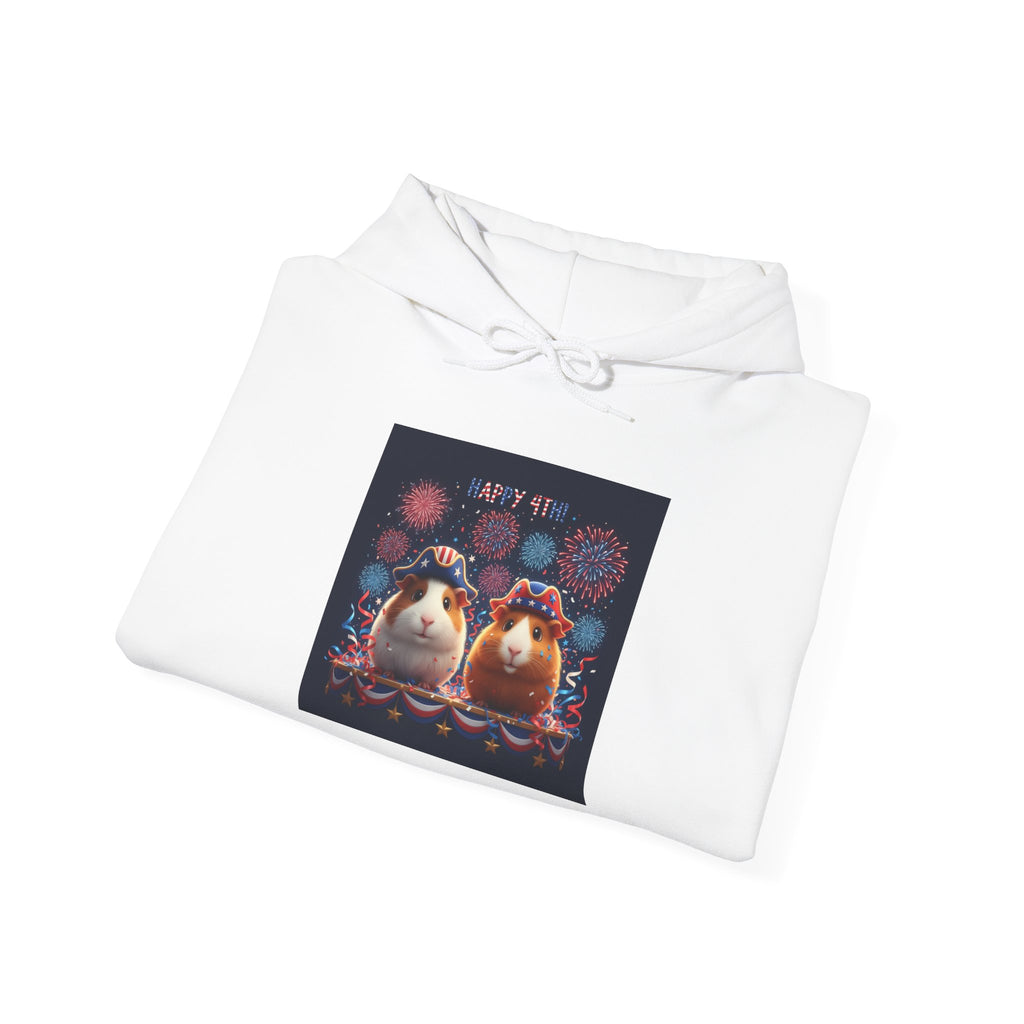 4th of July Guinea Pigs Hoodie — Patriotic Fireworks Pullover | Cute Guinea Pig Graphic