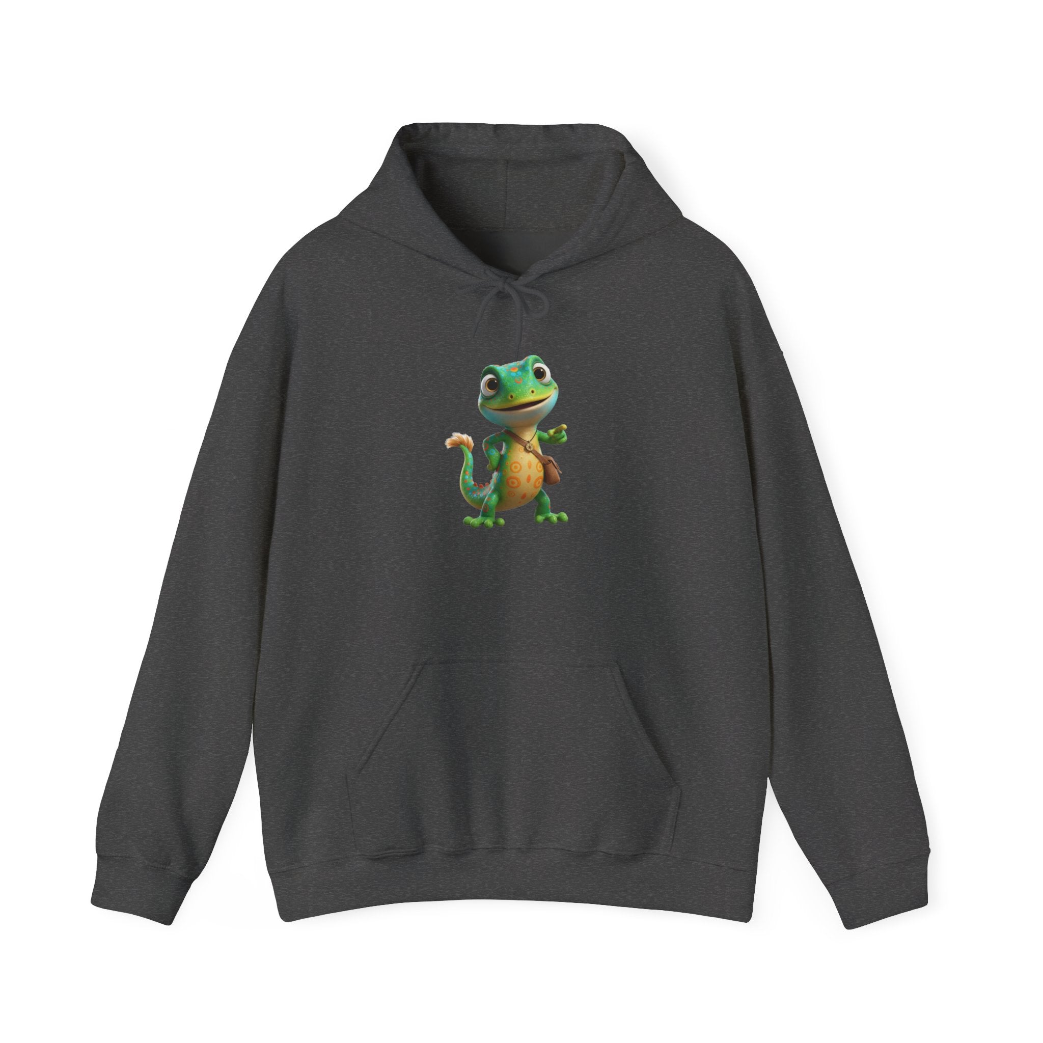 Cute Cartoon Gecko Hoodie — Playful Lizard Graphic Pullover