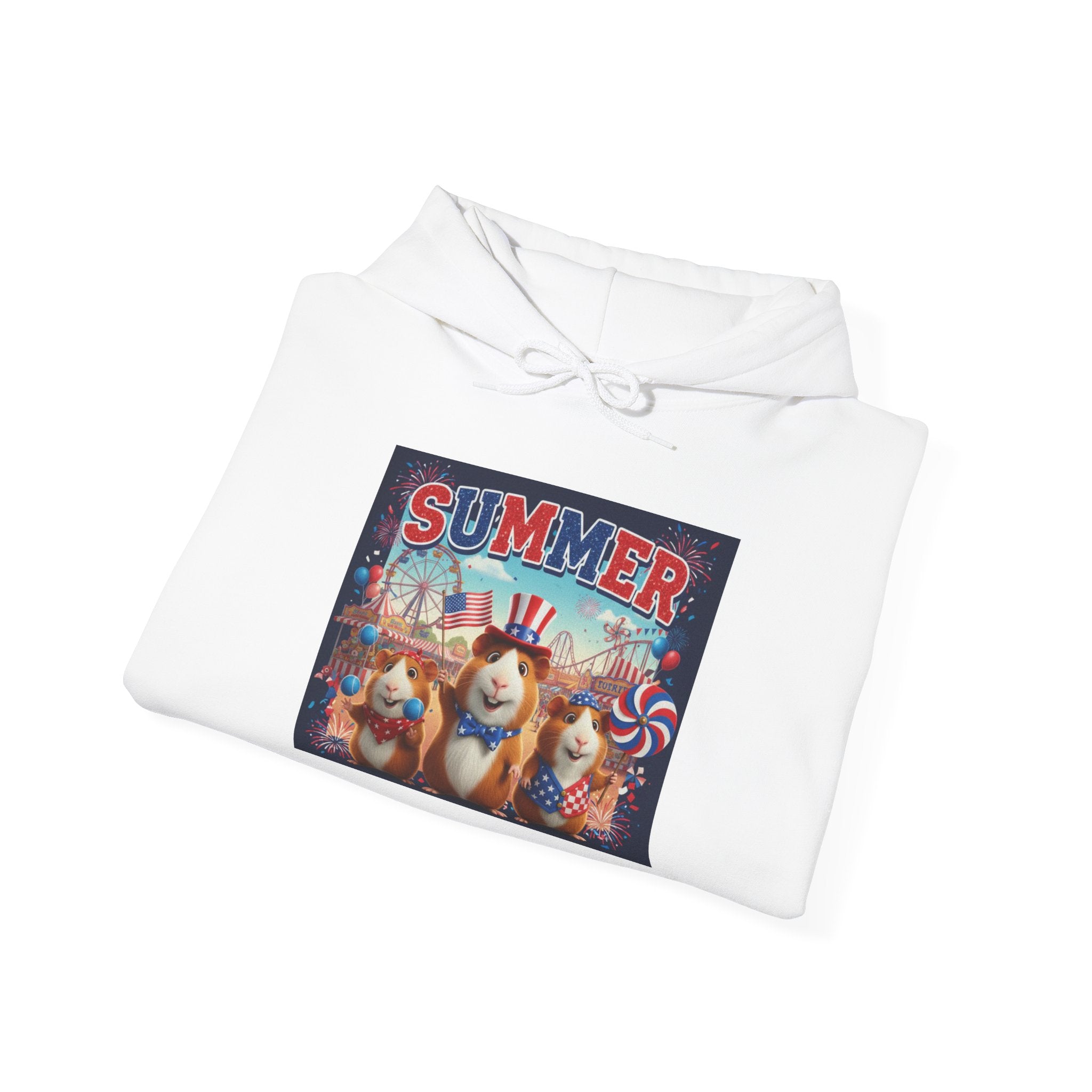 Guinea Pigs Patriotic Summer Fair Hoodie | Cute Guinea Pig Carnival Graphic Sweatshirt