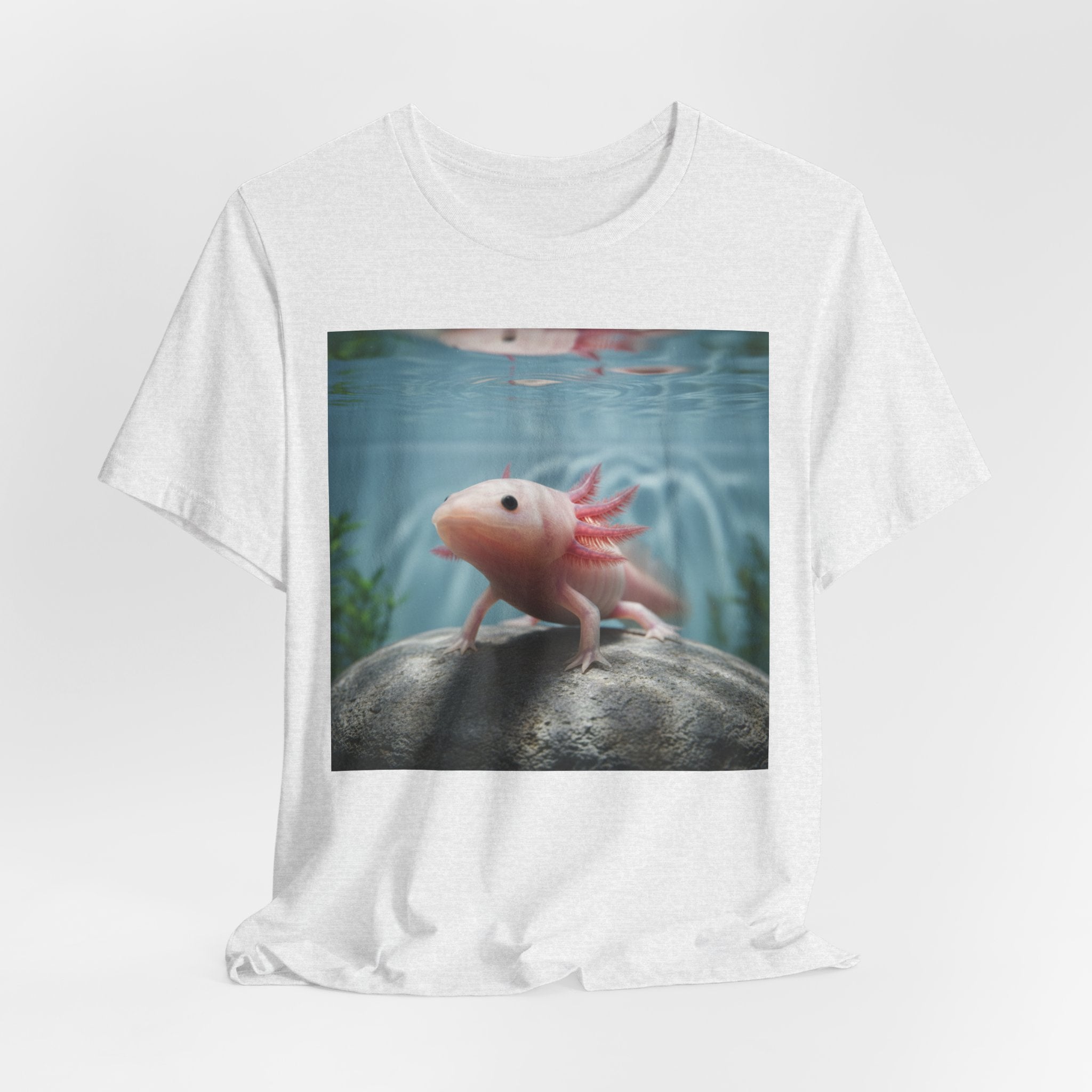 Axolotl Aquarium T‑Shirt — Cute Pink Axolotl Underwater Graphic Tee