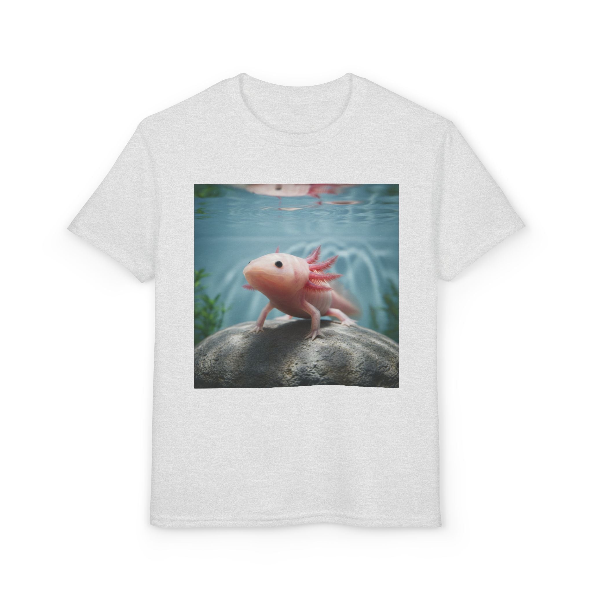 Axolotl Kids T‑Shirt – Cute Pink Axolotl Aquarium Design