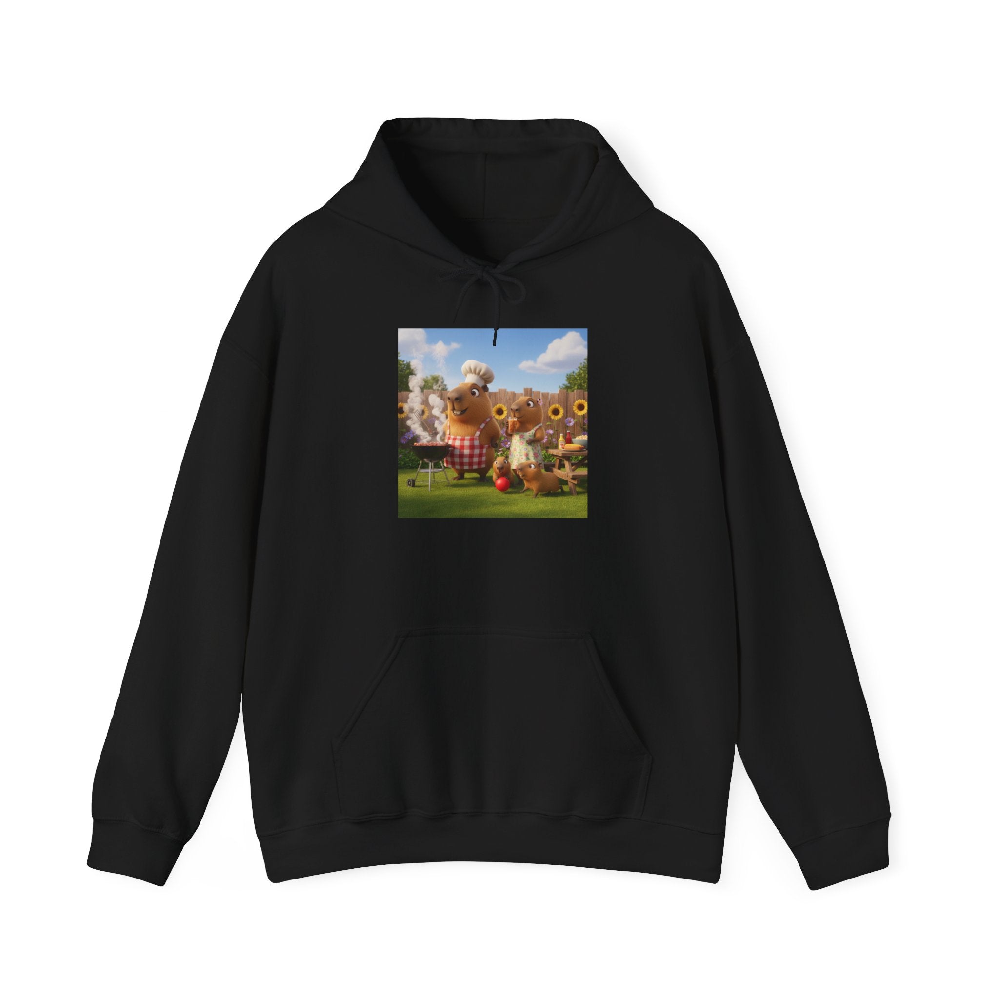 Capybara BBQ Hoodie — Cute Cozy Graphic Pullover