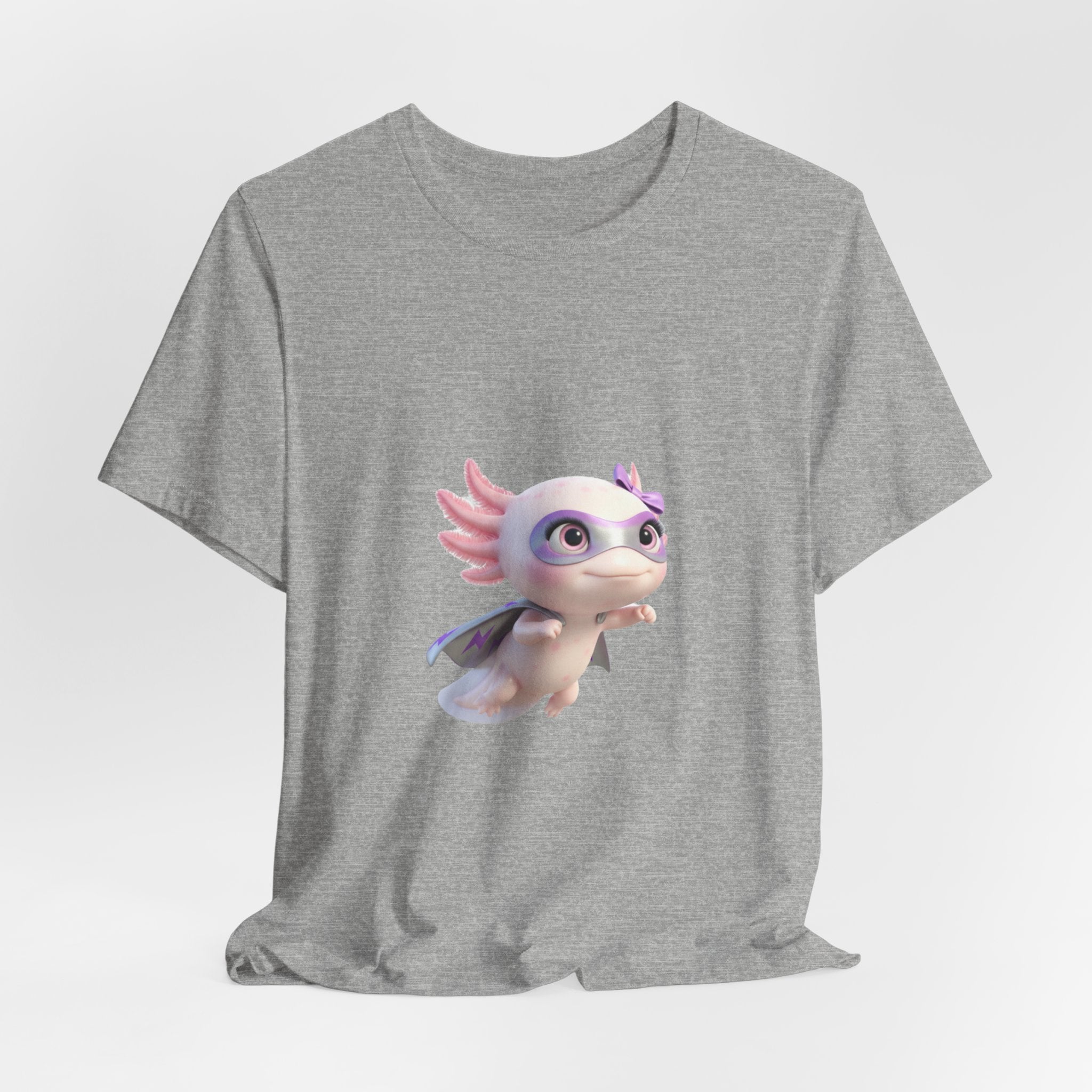 Axolotl Superhero Tee — Pastel Flying Axolotl Graphic Shirt