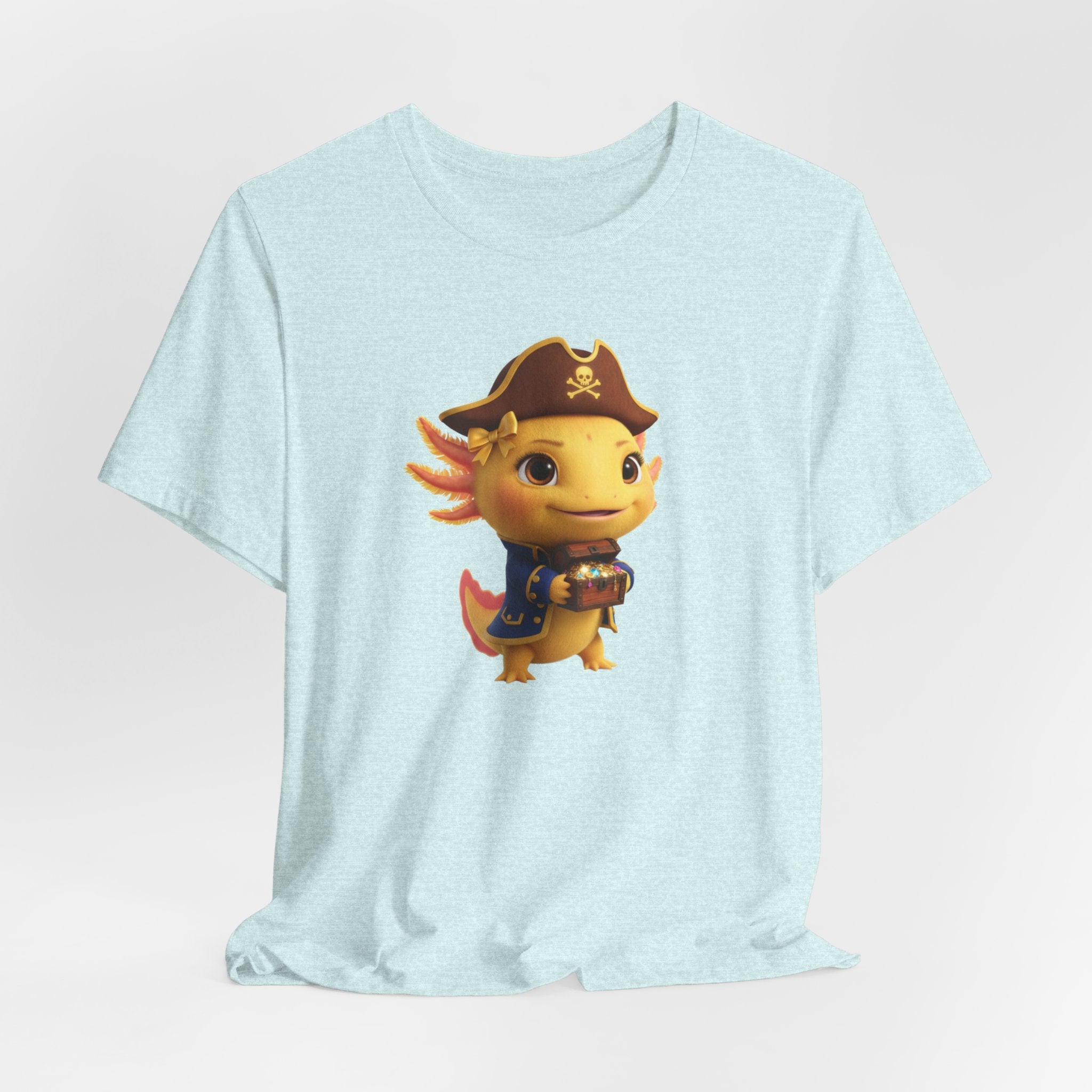 Axolotl Pirate Girl Tee — Cute Pirate Axolotl Graphic T-Shirt for Kids & Fans