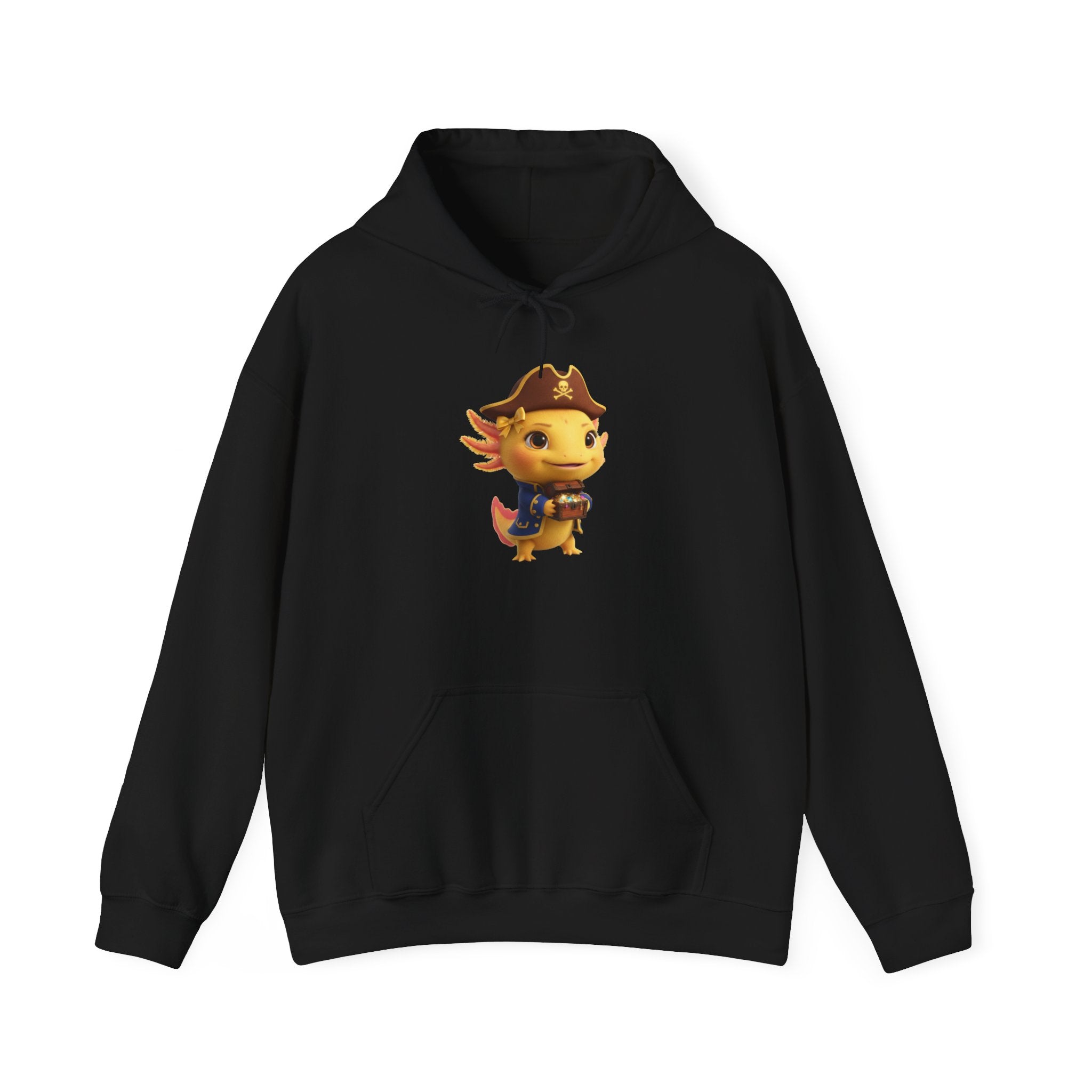 Axolotl Pirate Girl Hoodie — Cute Cartoon Pirate Axolotl Sweatshirt
