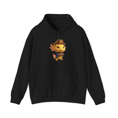 Axolotl Pirate Girl Hoodie — Cute Cartoon Pirate Axolotl Sweatshirt