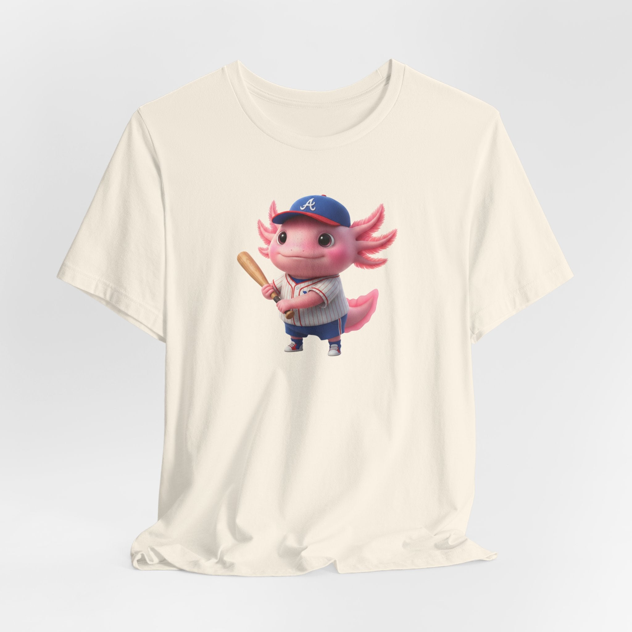 Axolotl Baseball Boy T-Shirt — Cute Pink Axolotl Batter Tee