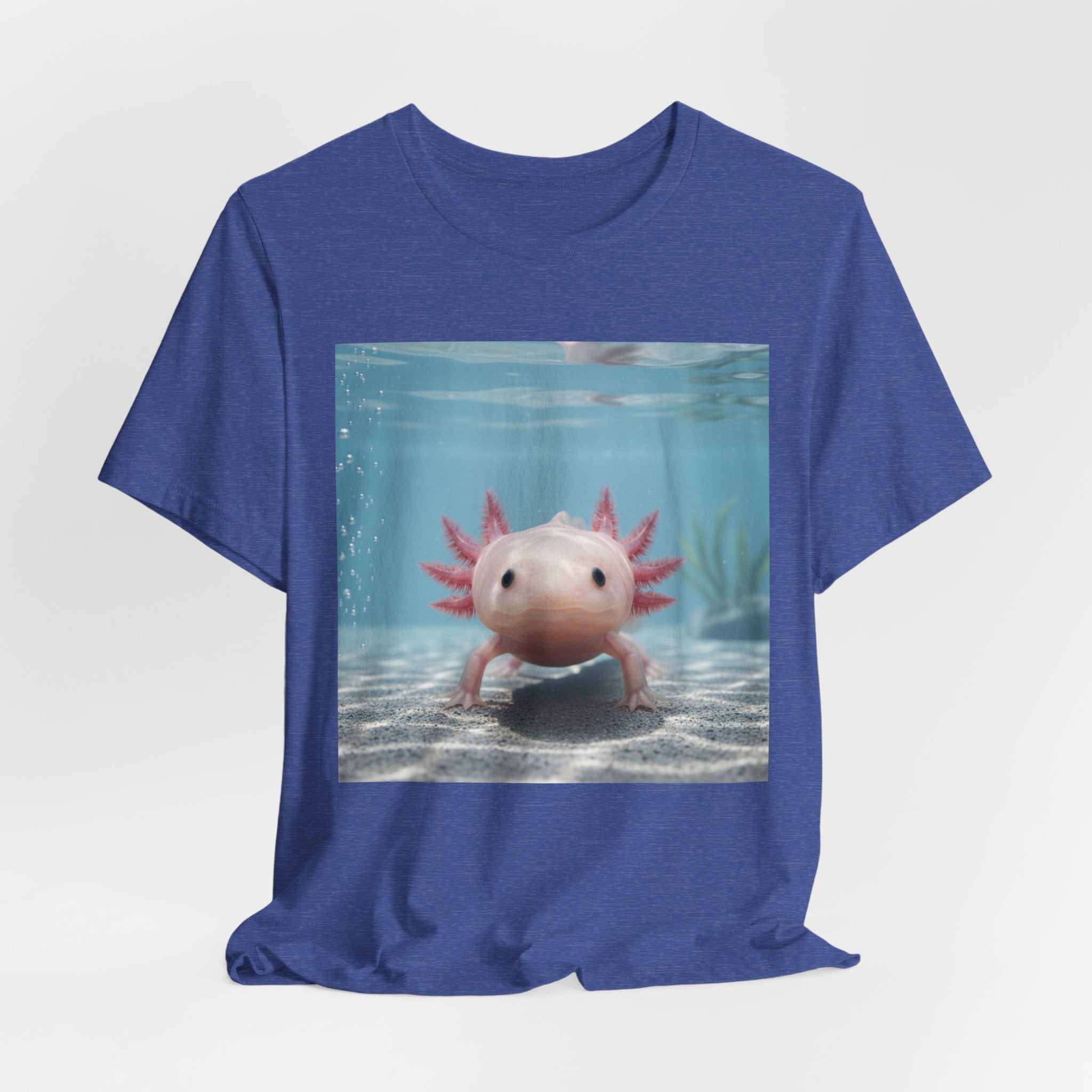 Axolotl Smiles Underwater Tee — Cute Pink Axolotl Graphic T‑Shirt