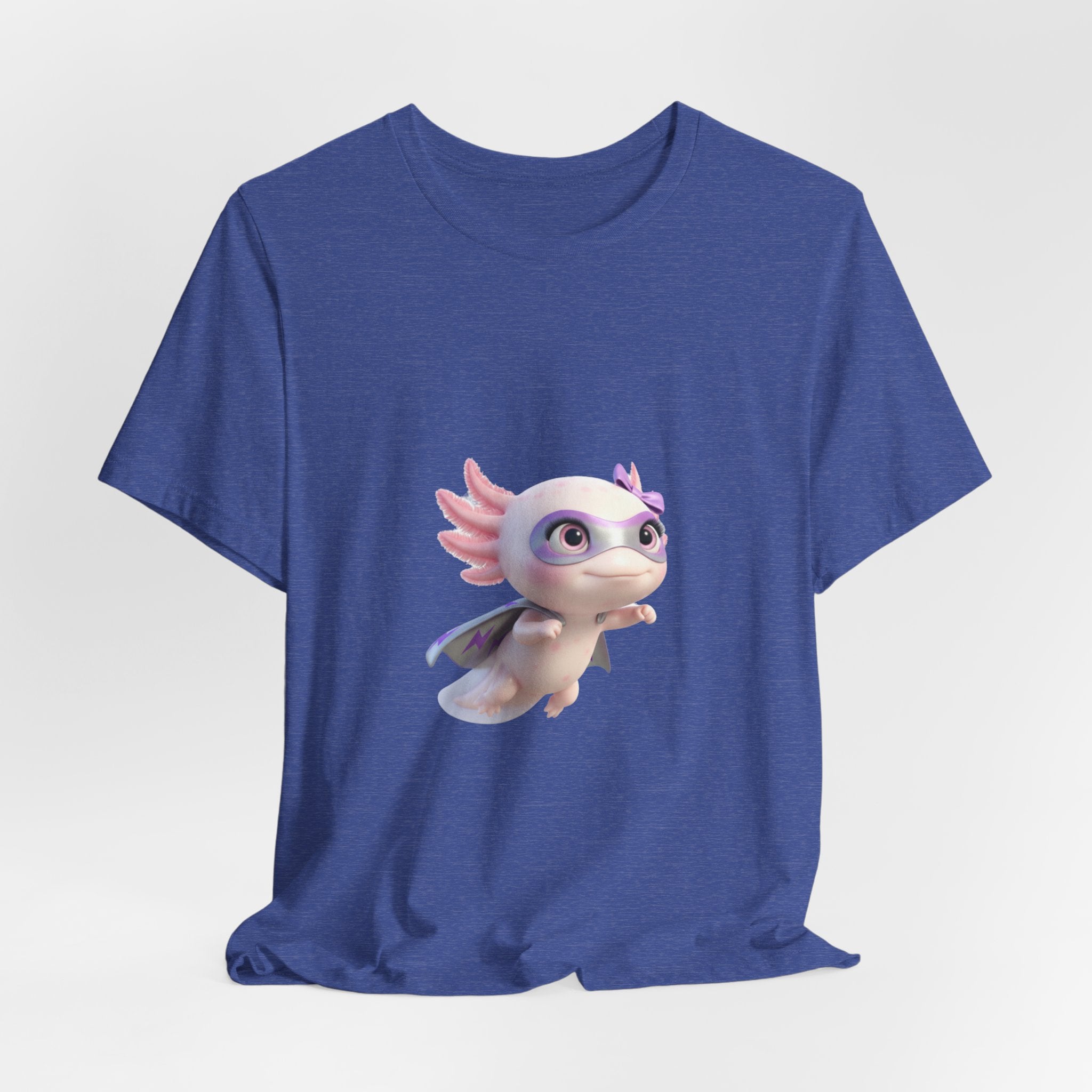 Axolotl Superhero Tee — Pastel Flying Axolotl Graphic Shirt