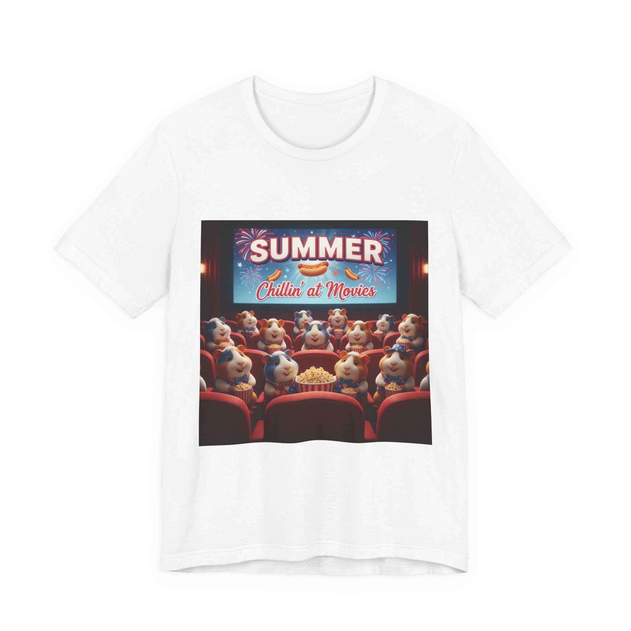 Guinea Pigs Chillin' at the Movies T-Shirt | Cute Guinea Pig Movie Night Graphic Tee