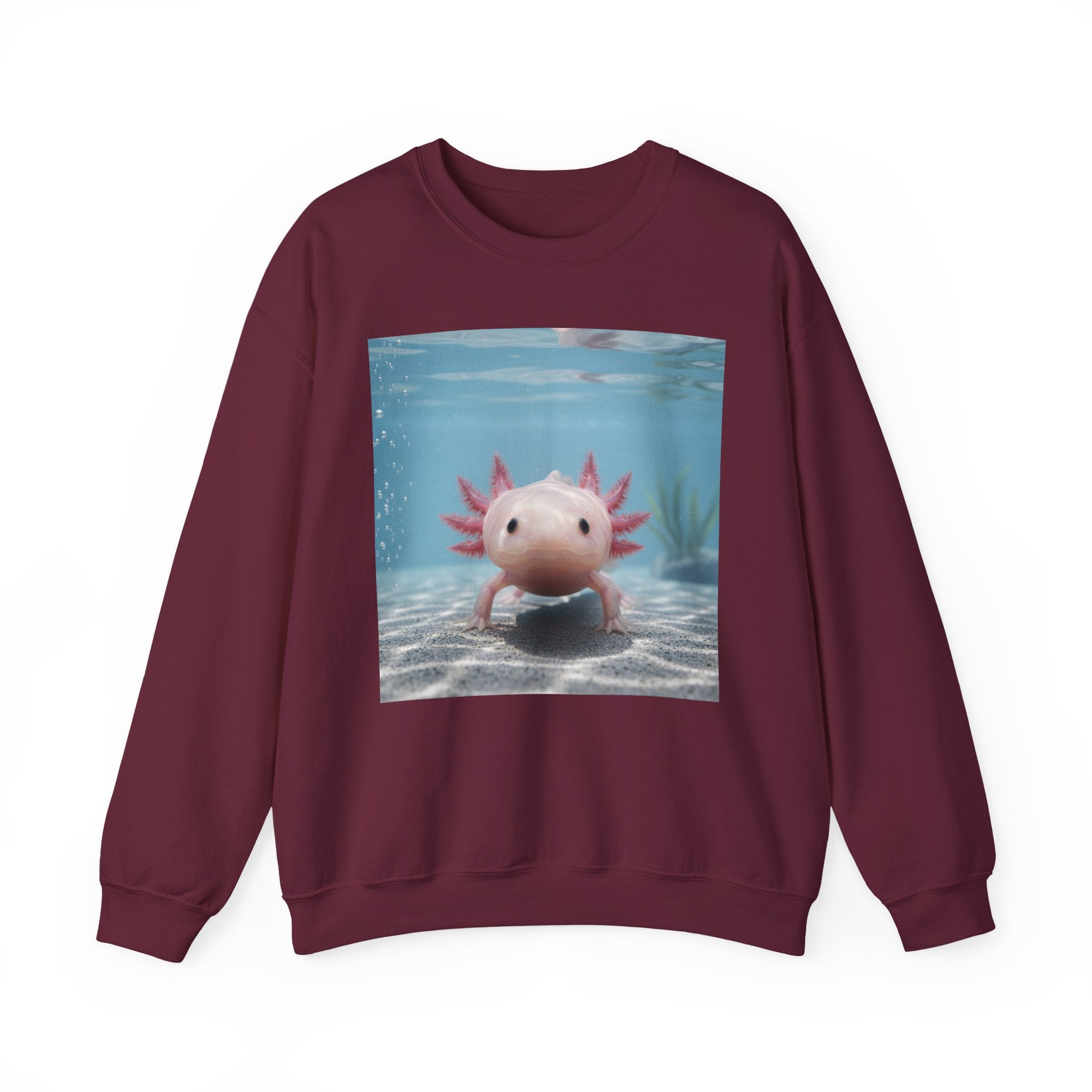 Axolotl Smiles Crewneck Sweatshirt – Cute Underwater Axolotl Pullover