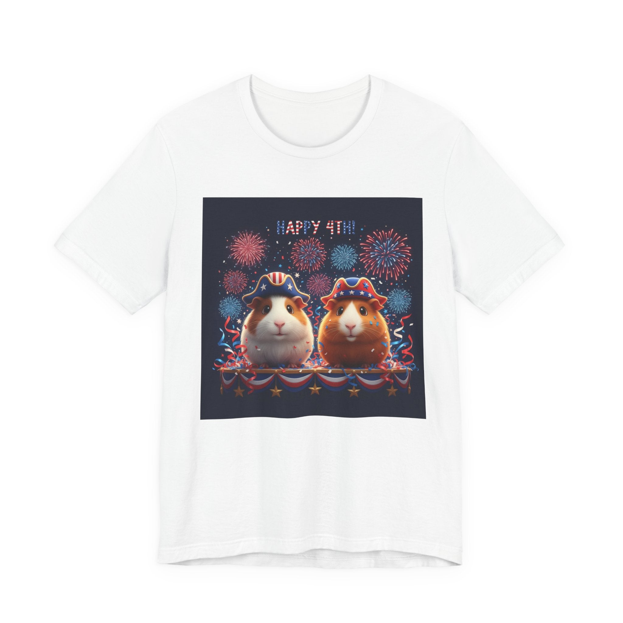 4th of July Guinea Pigs T-Shirt — Patriotic Fireworks Tee | Cute Guinea Pig Graphic