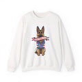 Patriotic German Shepherd Sweatshirt — 4th of July USA Flag Dog Crewneck