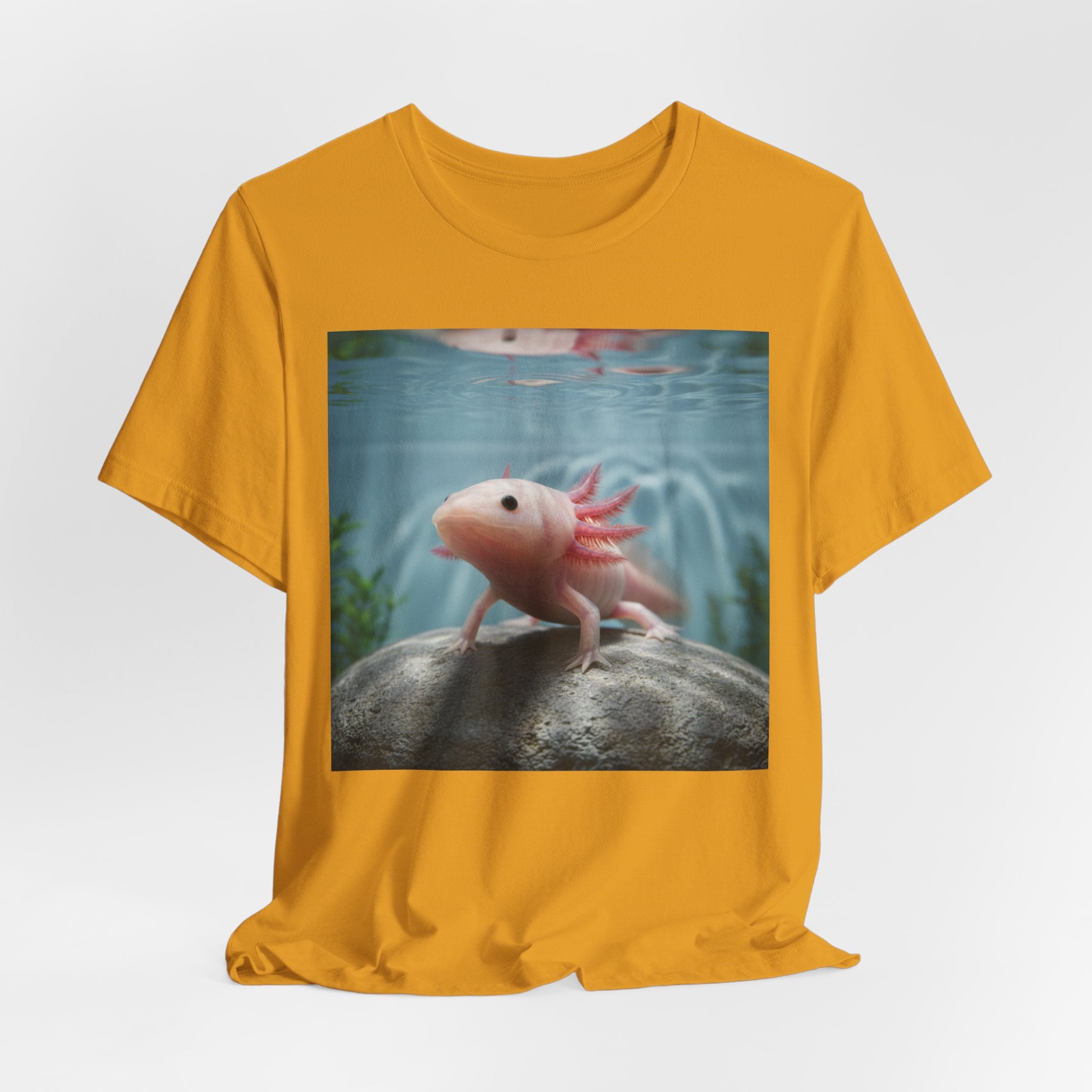 Axolotl Aquarium T‑Shirt — Cute Pink Axolotl Underwater Graphic Tee