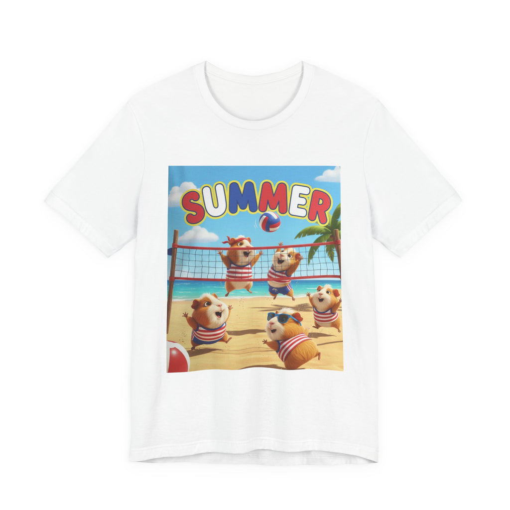 Summer Beach Guinea Pigs T-Shirt — Cute Volleyball Guinea Pigs Graphic Tee