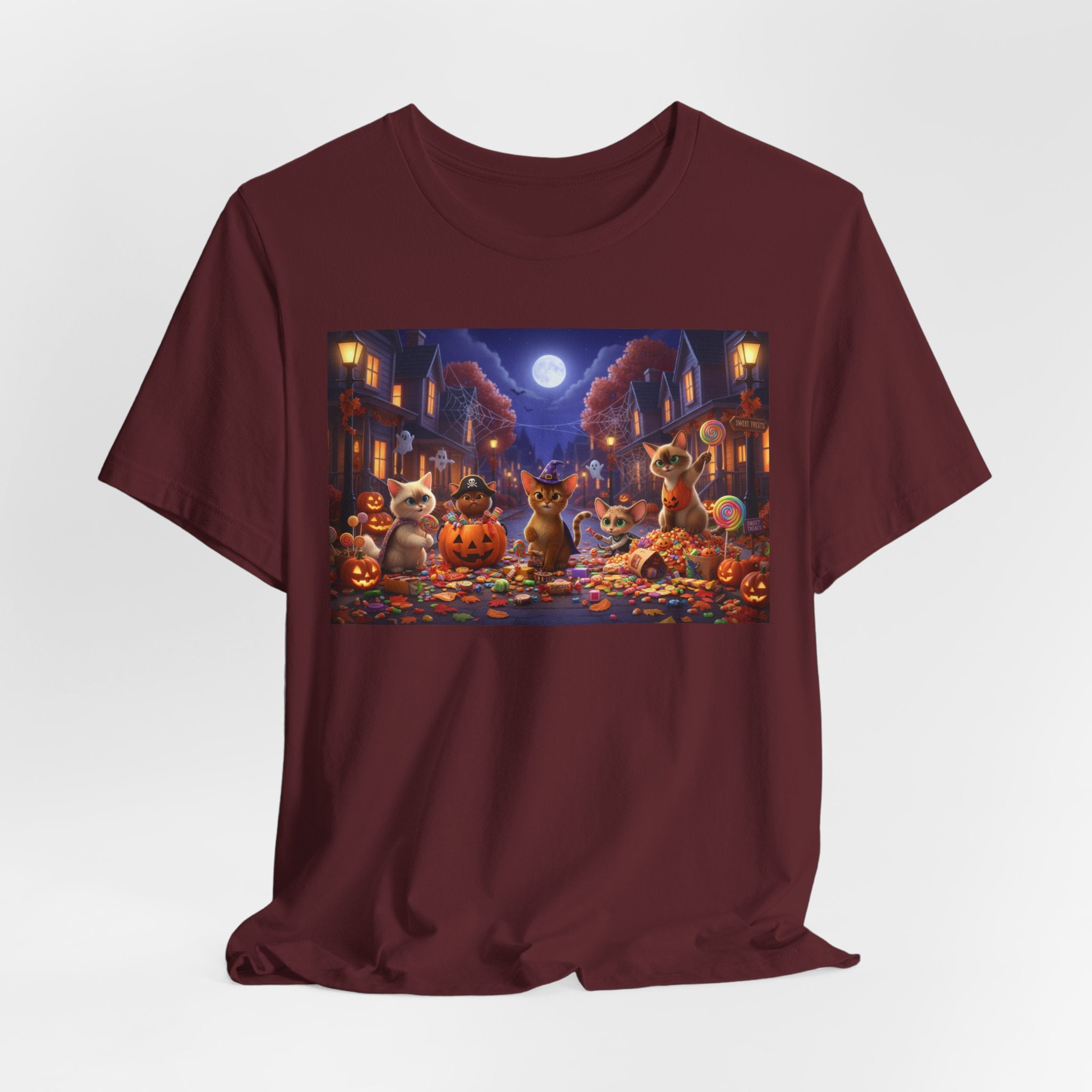 Cats Halloween Night & Pumpkins T-Shirt