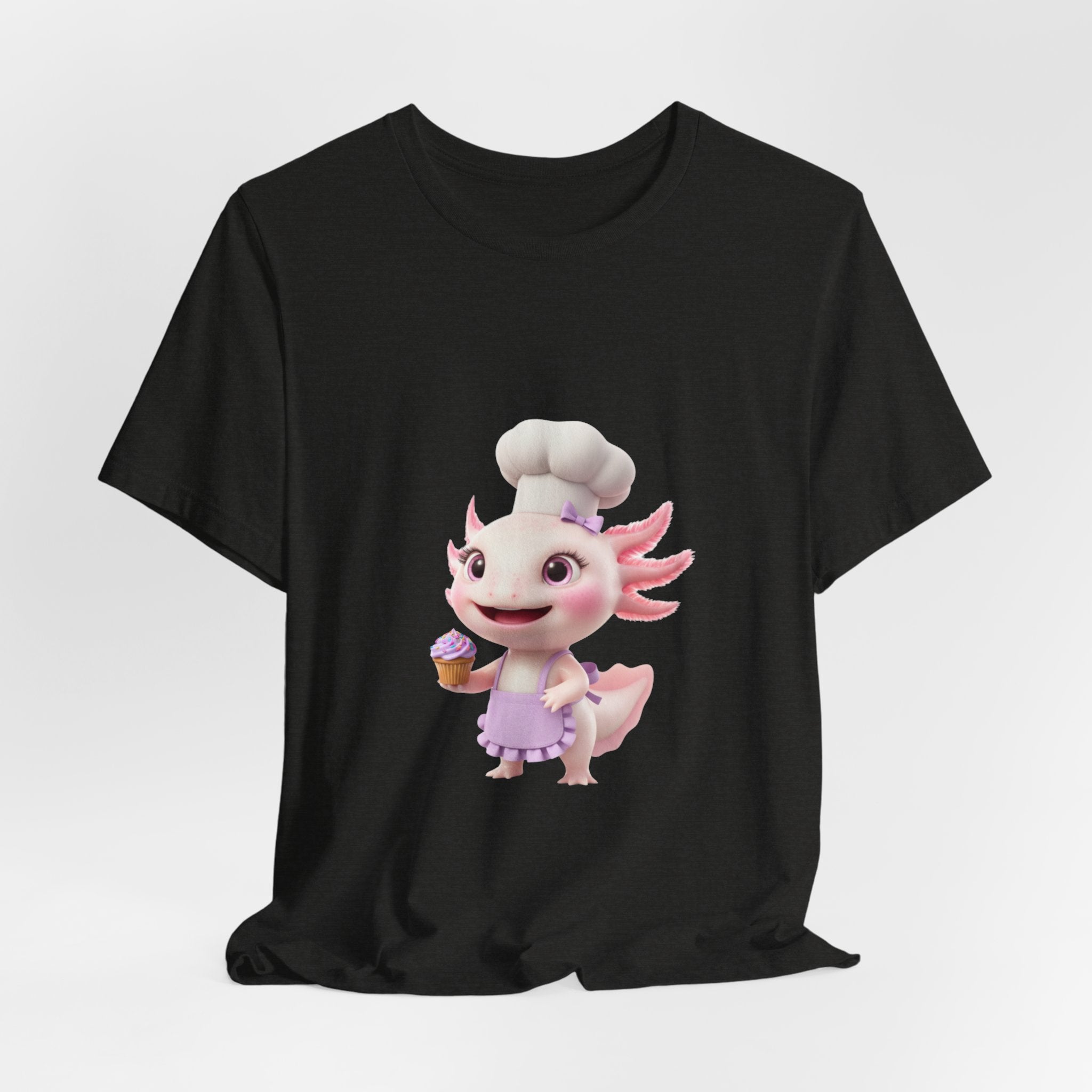 Axolotl Chef Girl T-Shirt — Cute Baking Cartoon Tee for Kids & Fans