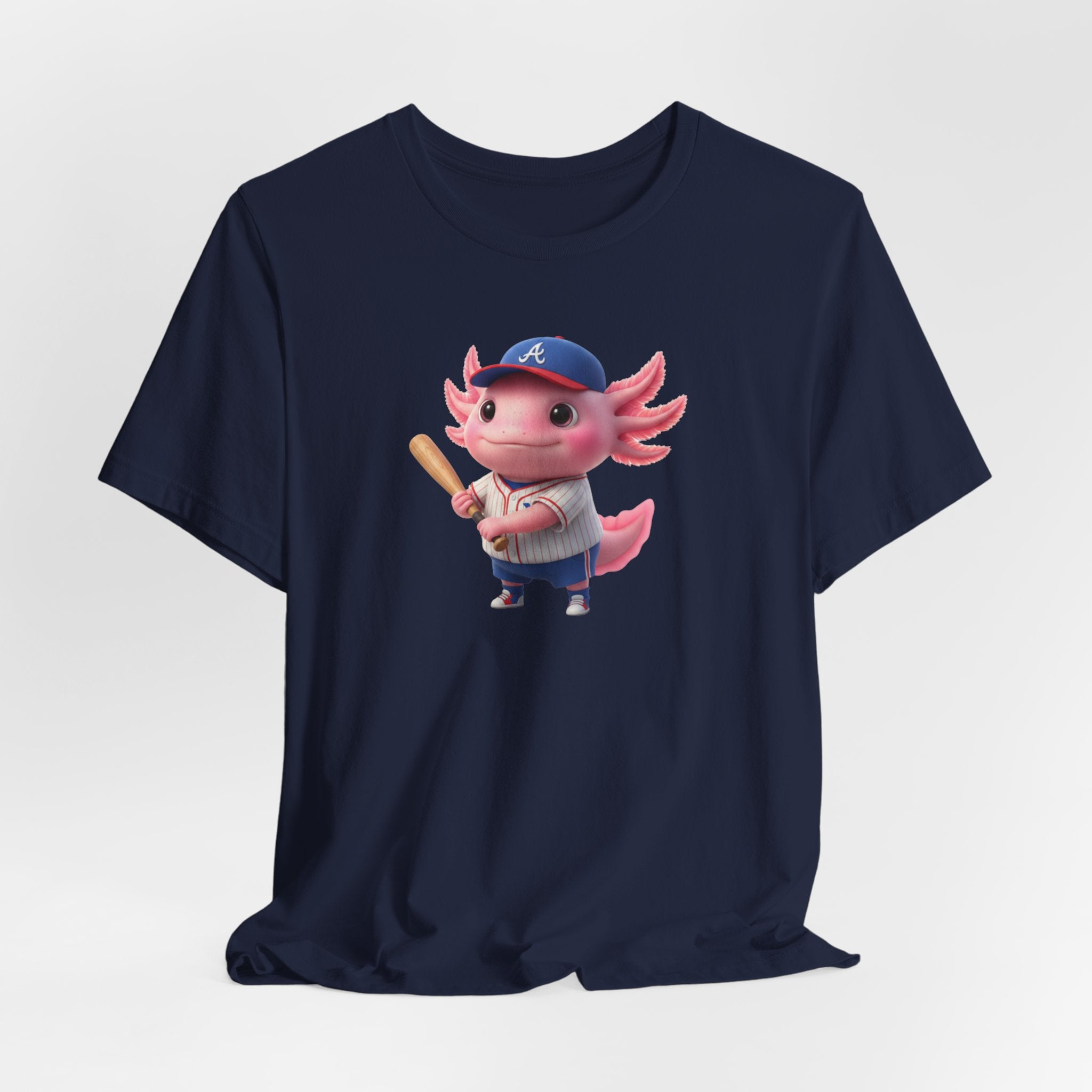 Axolotl Baseball Boy T-Shirt — Cute Pink Axolotl Batter Tee