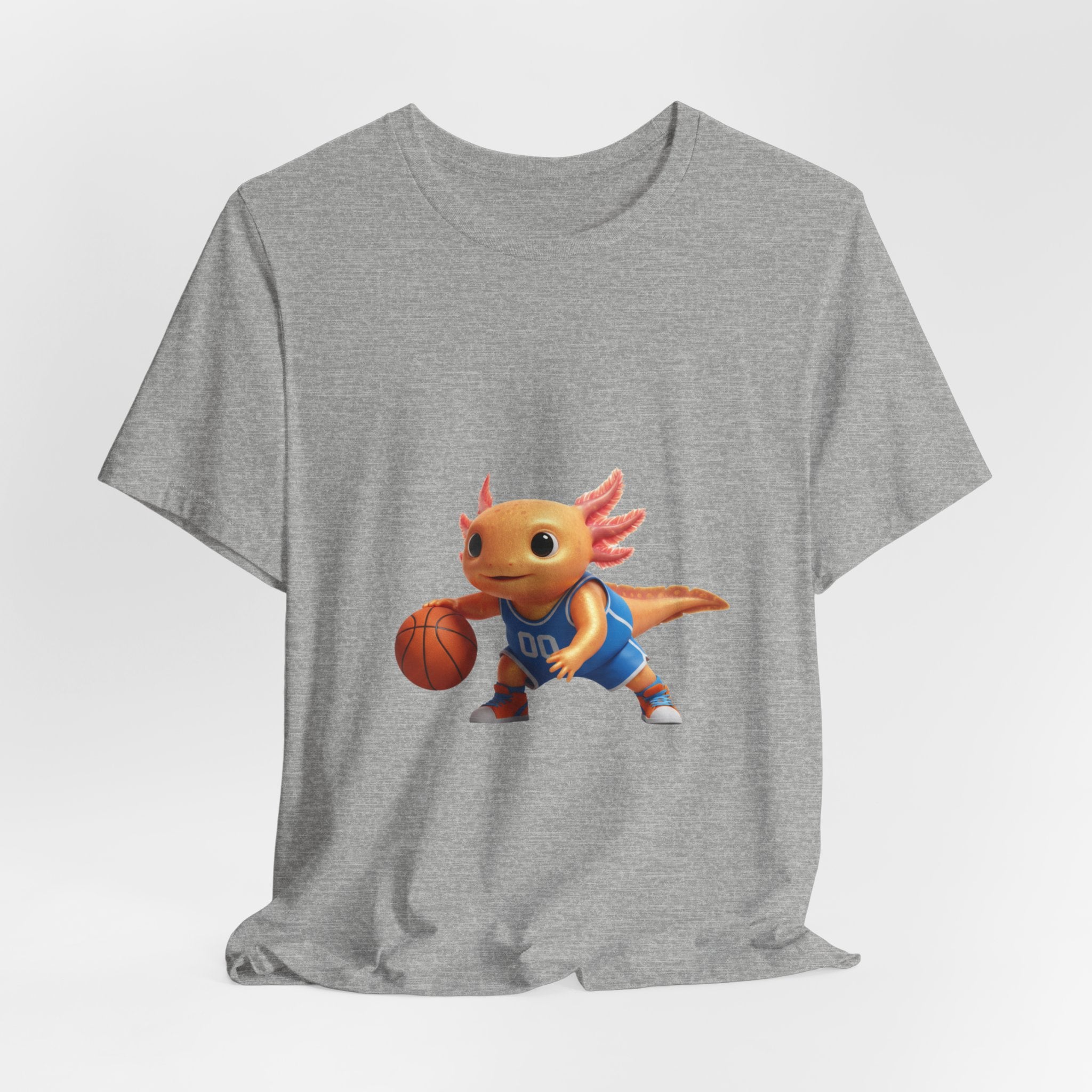 Axolotl Basketball Tee — Cute Axolotl Dribbling Graphic T-Shirt