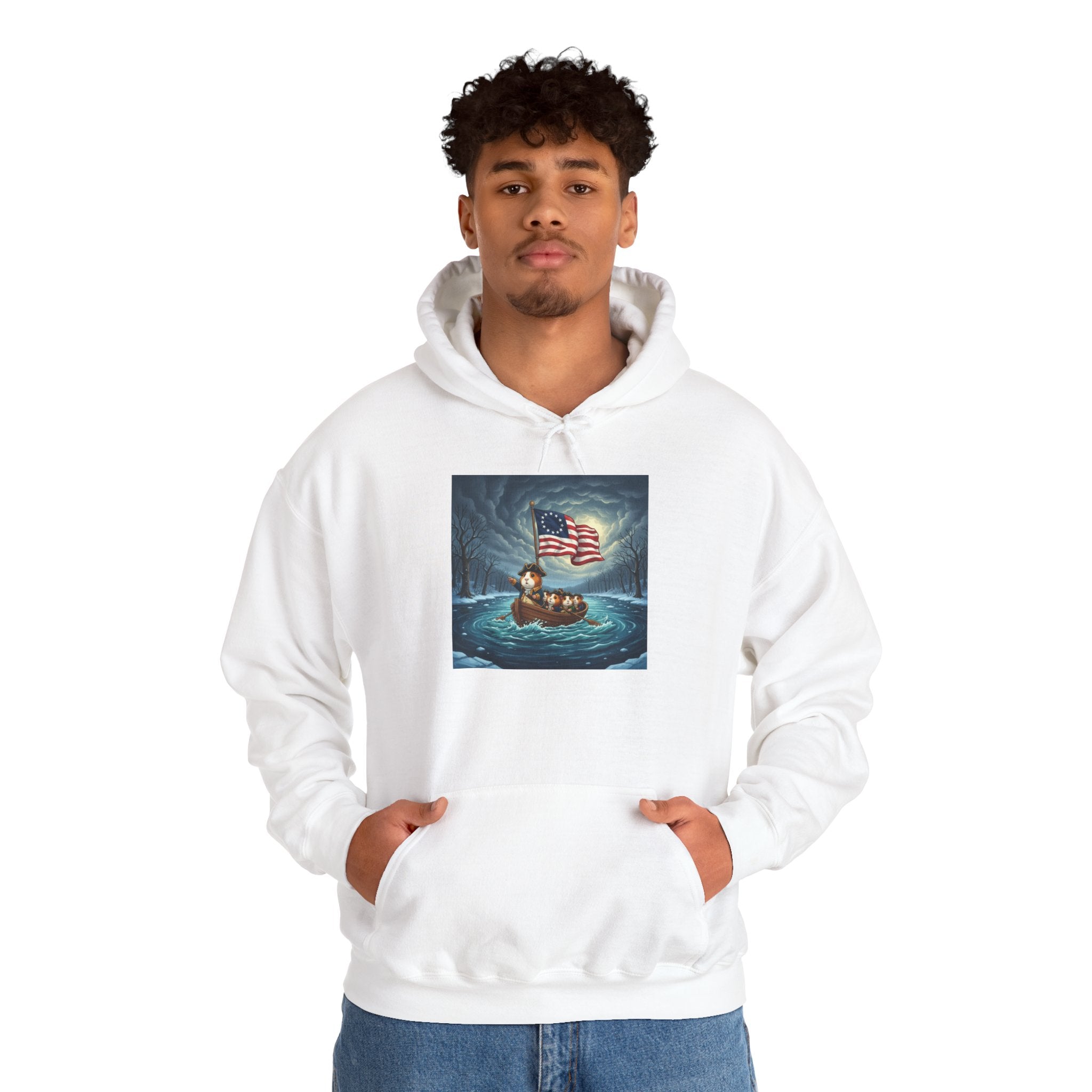 Patriotic Washington  Hoodie — American Flag Wildlife Sweatshirt