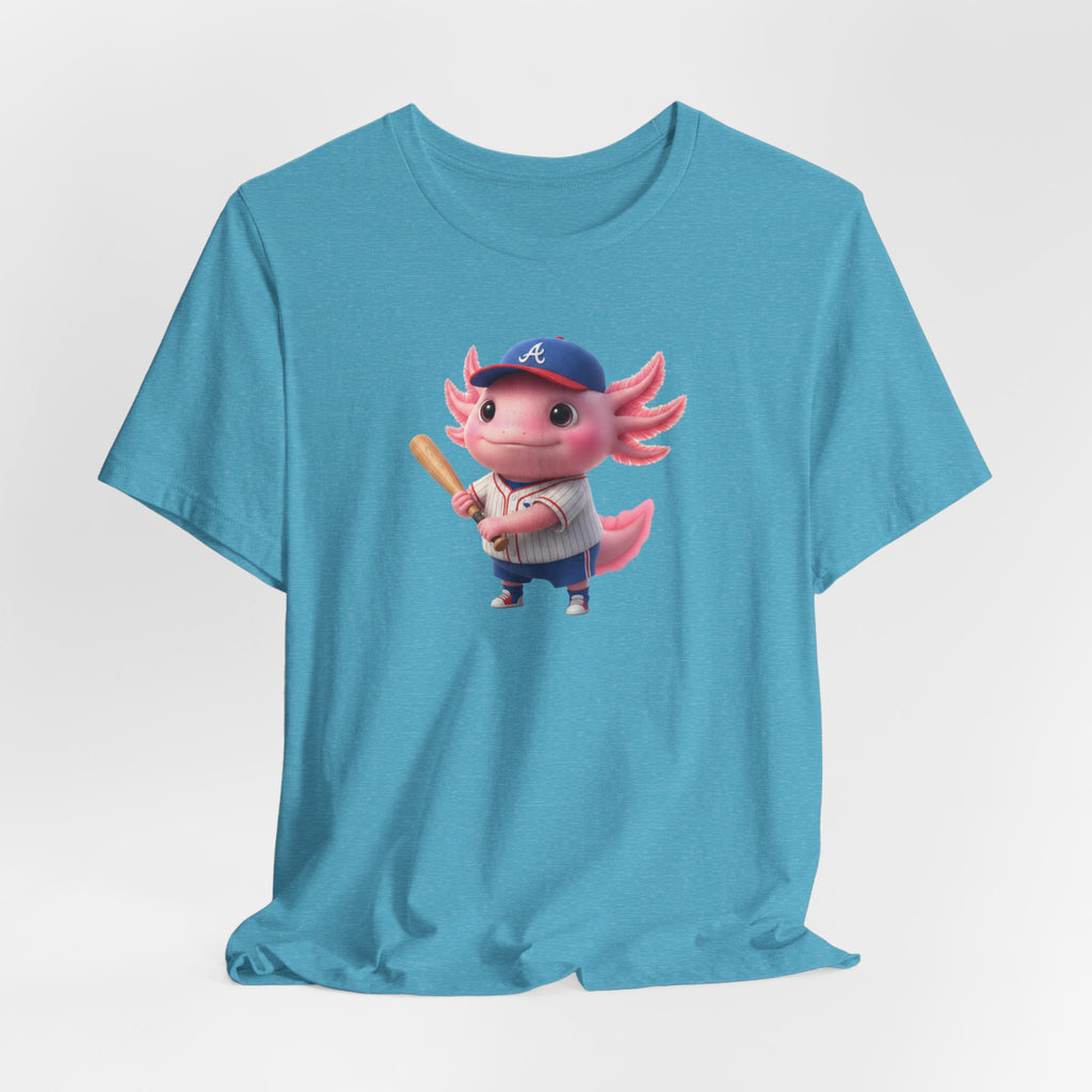 Axolotl Baseball Boy T-Shirt — Cute Pink Axolotl Batter Tee