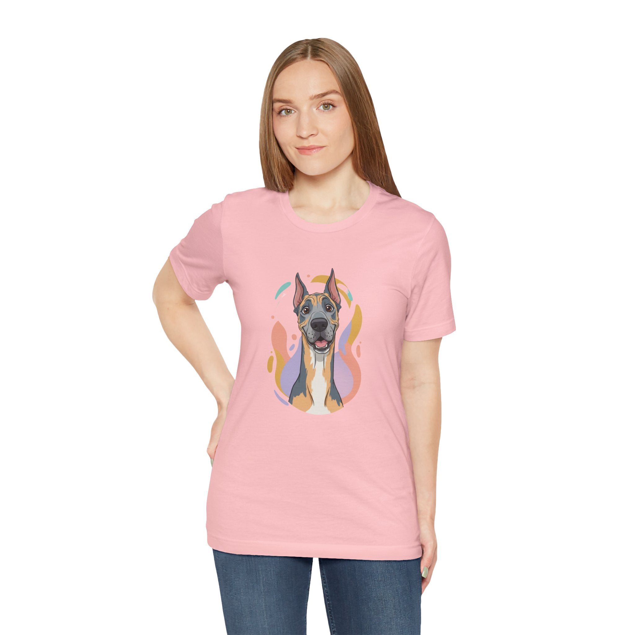 Great Dane Portrait Tee — Colorful Modern Dog Illustration T‑Shirt