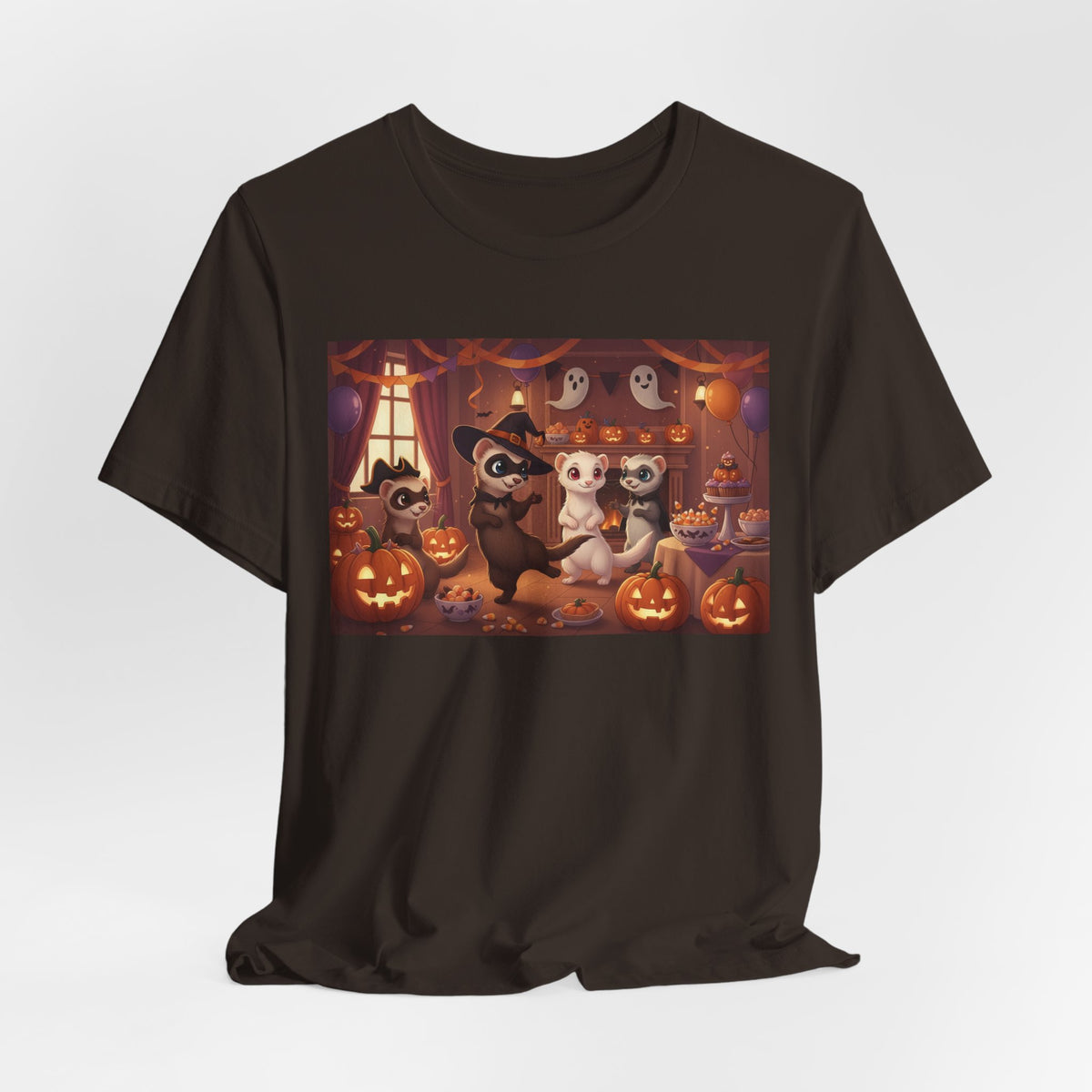 Ferrets Halloween Party & Pumpkins T‑Shirt