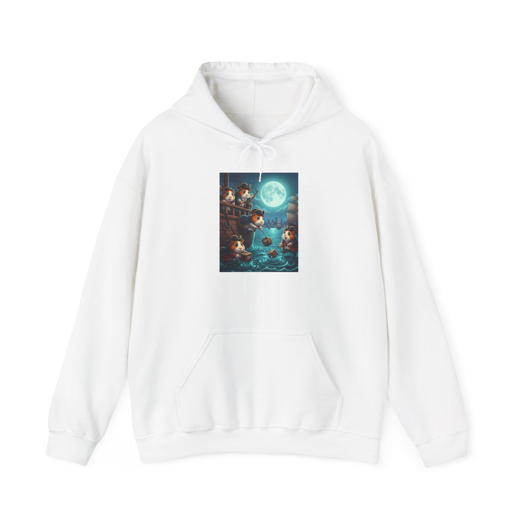 Guinea Pig Boston Tea Party Hoodie — Moonlit Quest Illustration Sweatshirt