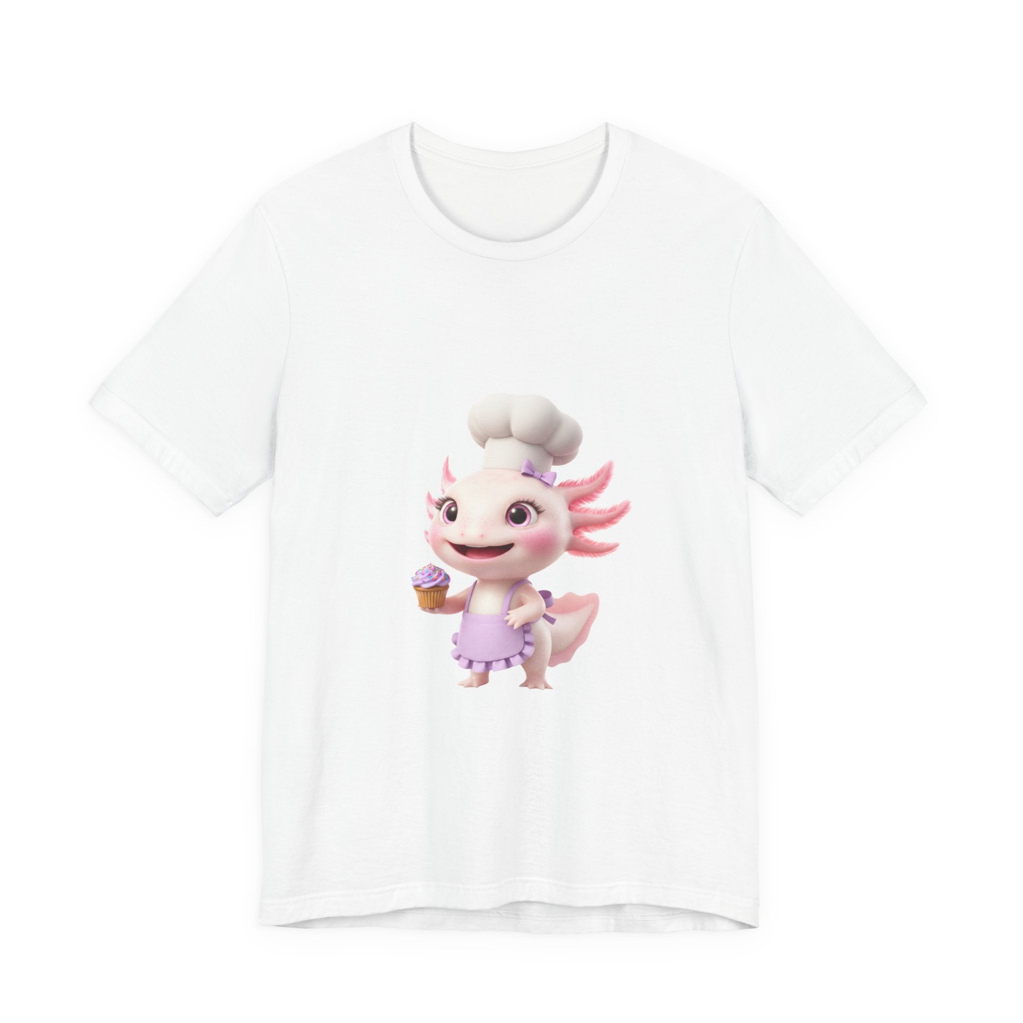 Axolotl Chef Girl T-Shirt — Cute Baking Cartoon Tee for Kids & Fans