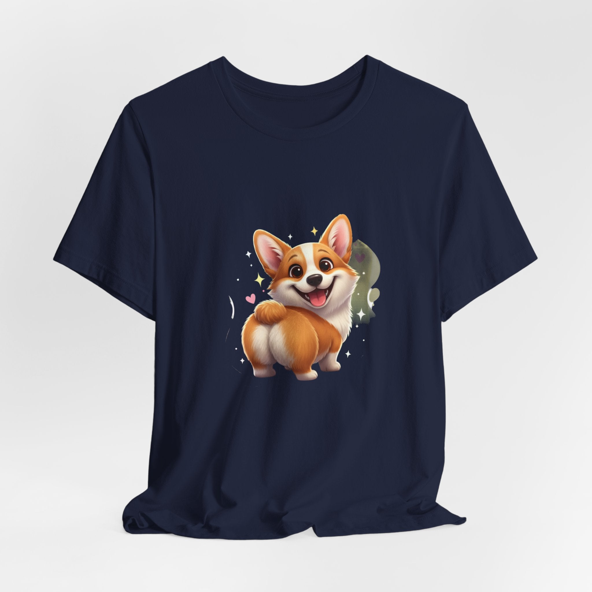 Cute Smiling Corgi T-Shirt — Adorable Cartoon Dog Tee for Pet Lovers
