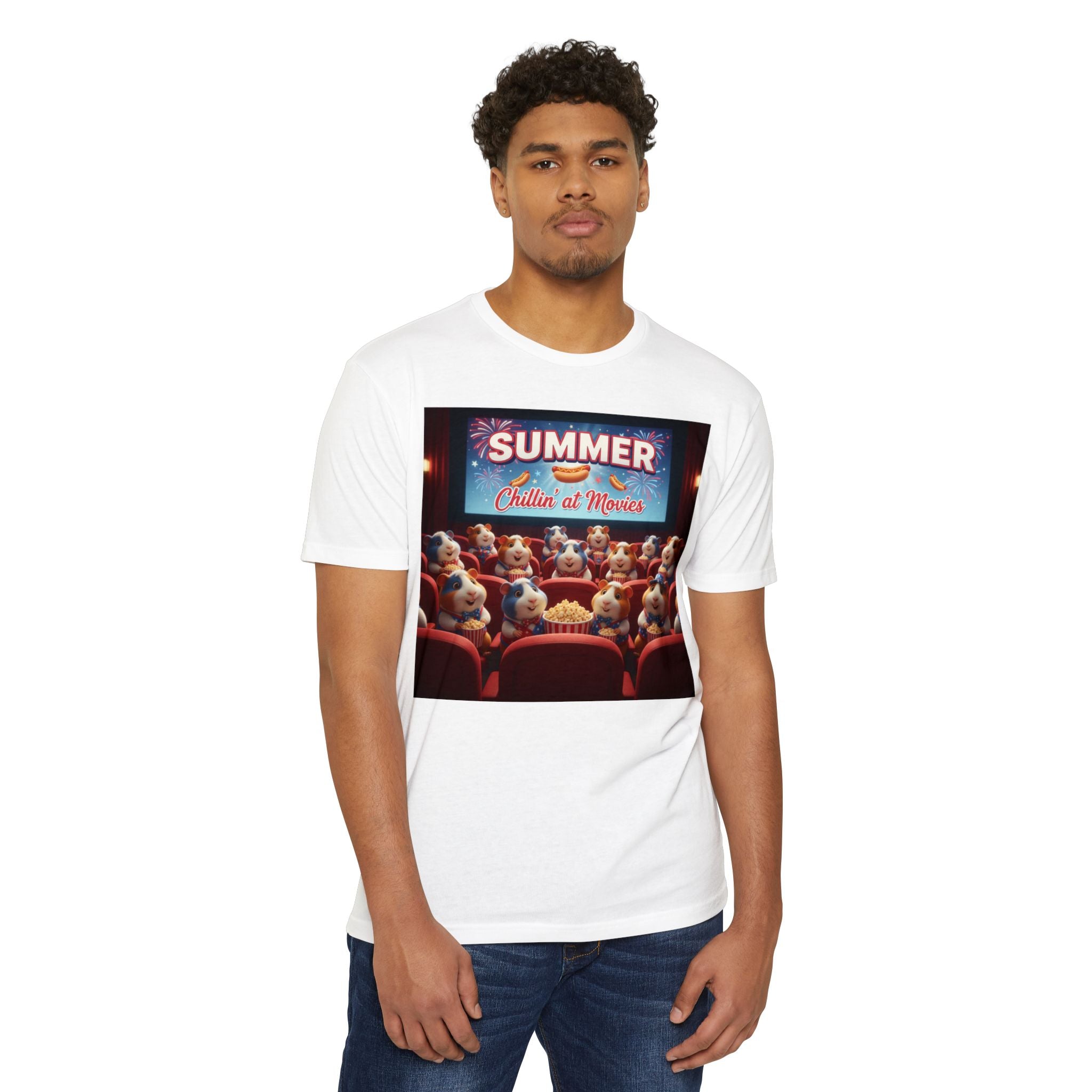 Summer Chillin' at Movies T-Shirt — Cute  Guinea Pigs Graphic Tee