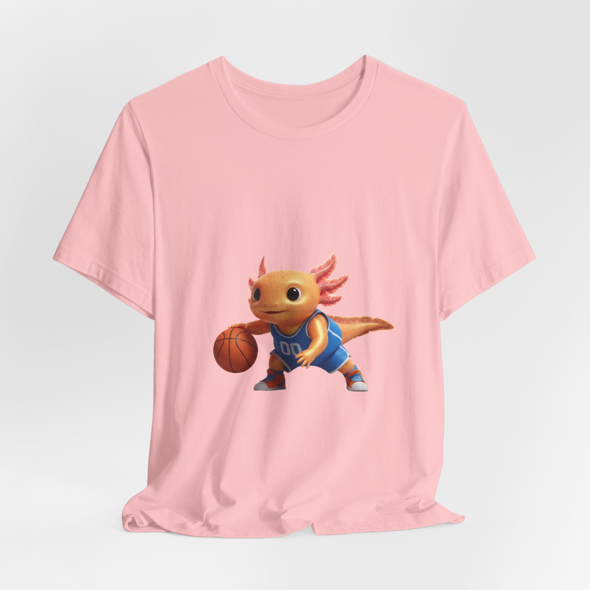 Axolotl Basketball Tee — Cute Axolotl Dribbling Graphic T-Shirt